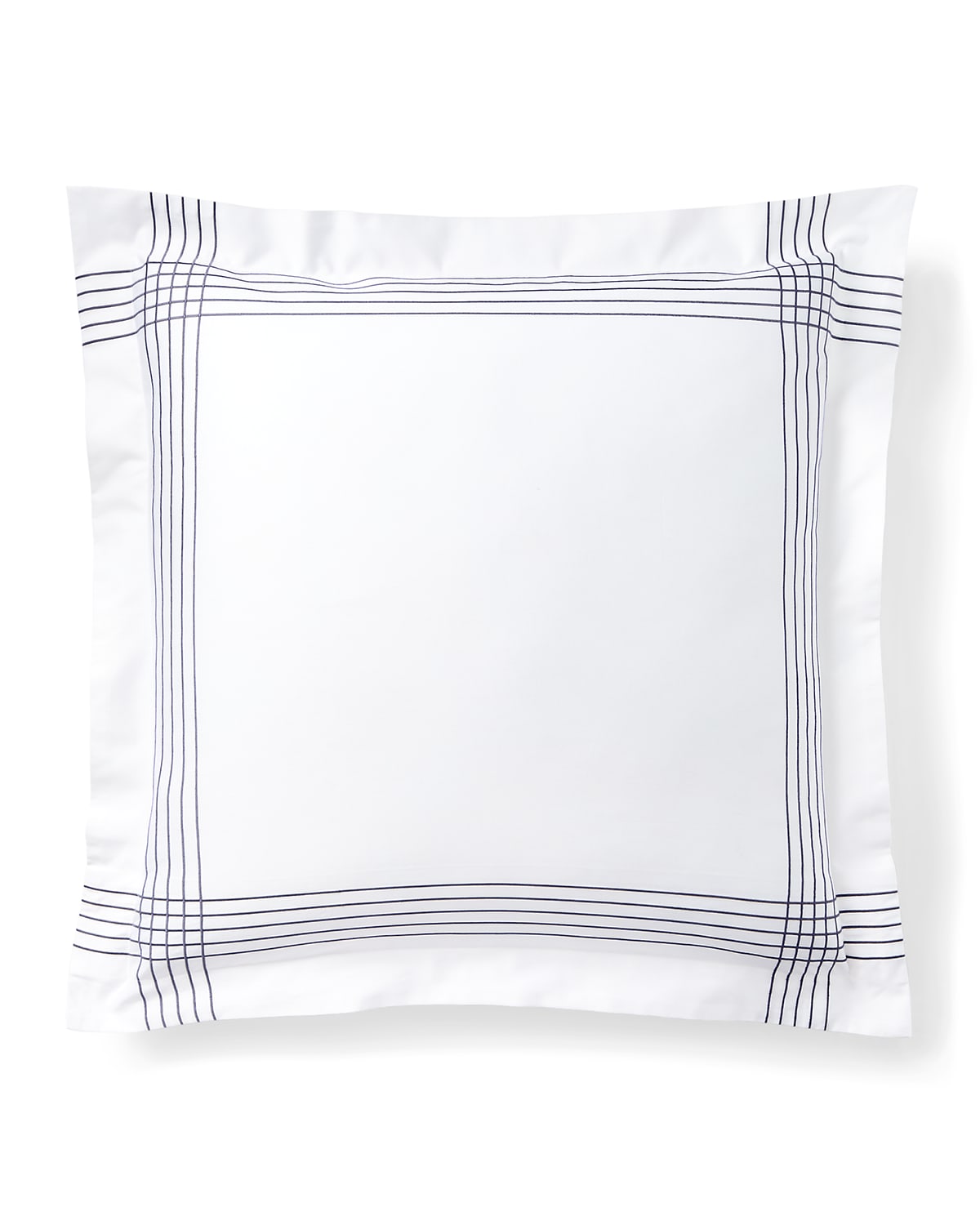 Ralph Lauren Organic Handkerchief Embroidery European Sham In Platinum