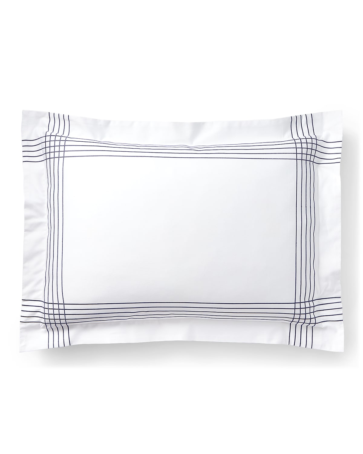 Ralph Lauren Organic Handkerchief Embroidery Standard Sham In Polo Navy