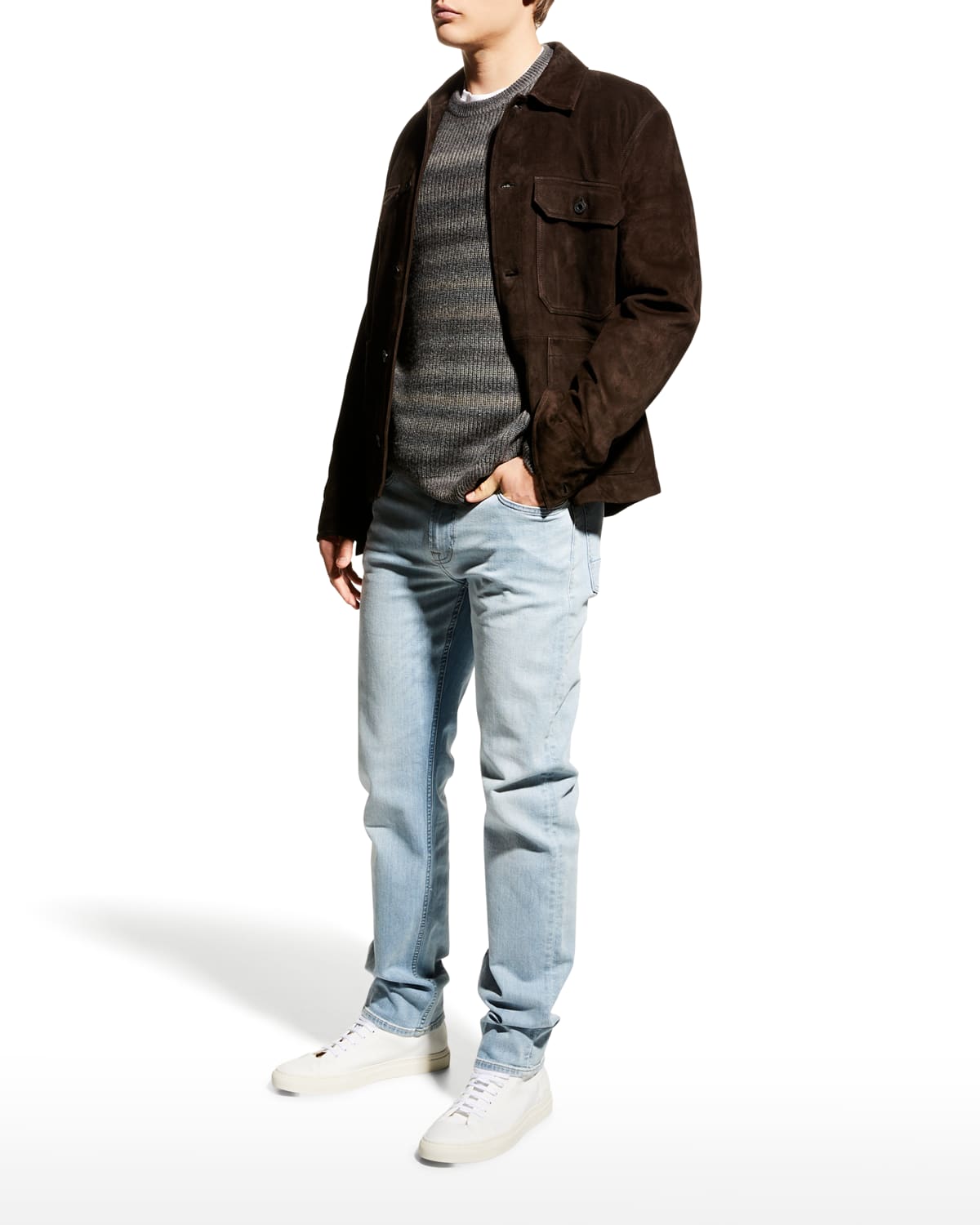 Vince Men's Space-Dyed Wool-Cashmere Sweater
