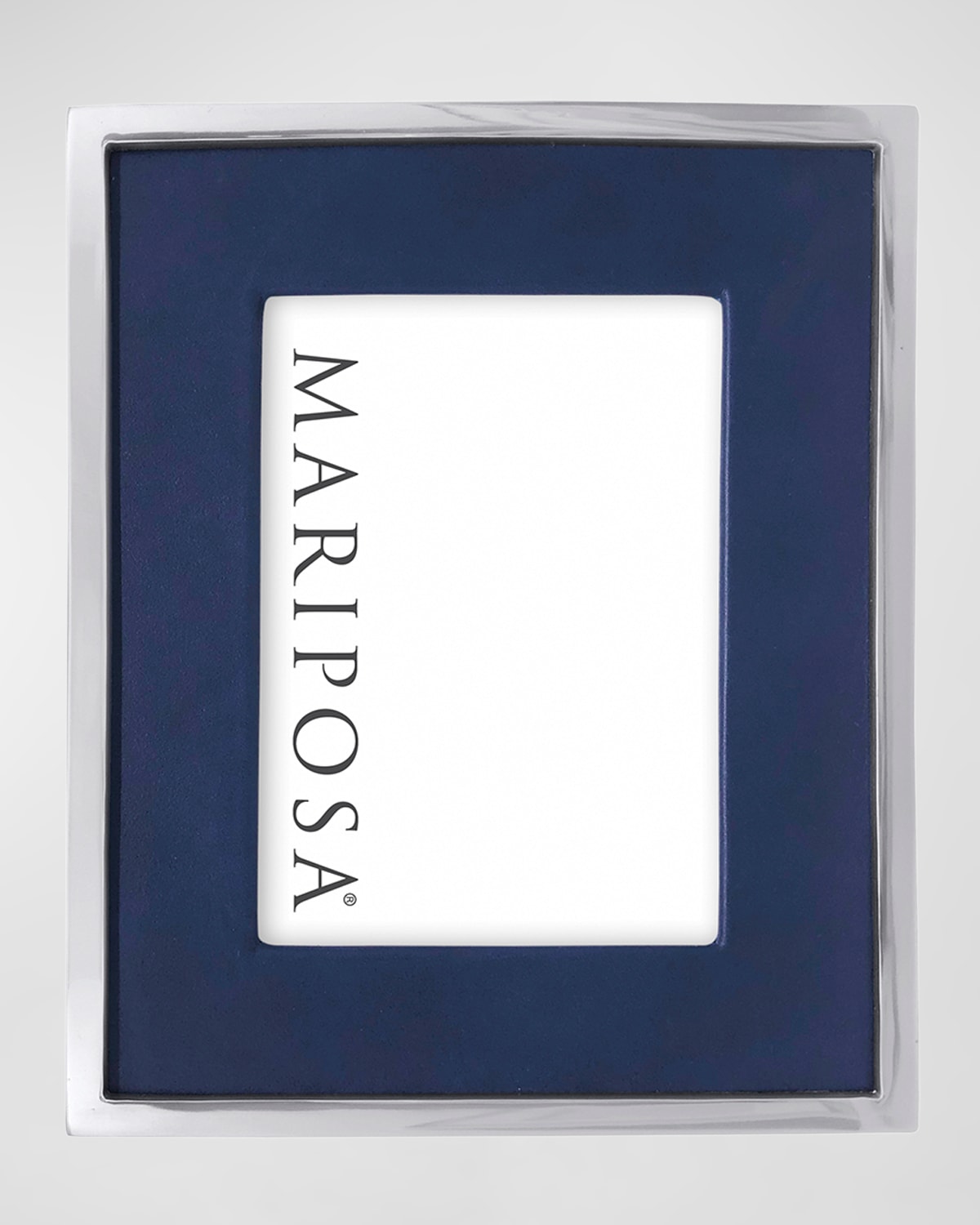 Shop Mariposa Blue Leather W/ Metal Border Frame, 5" X 7"