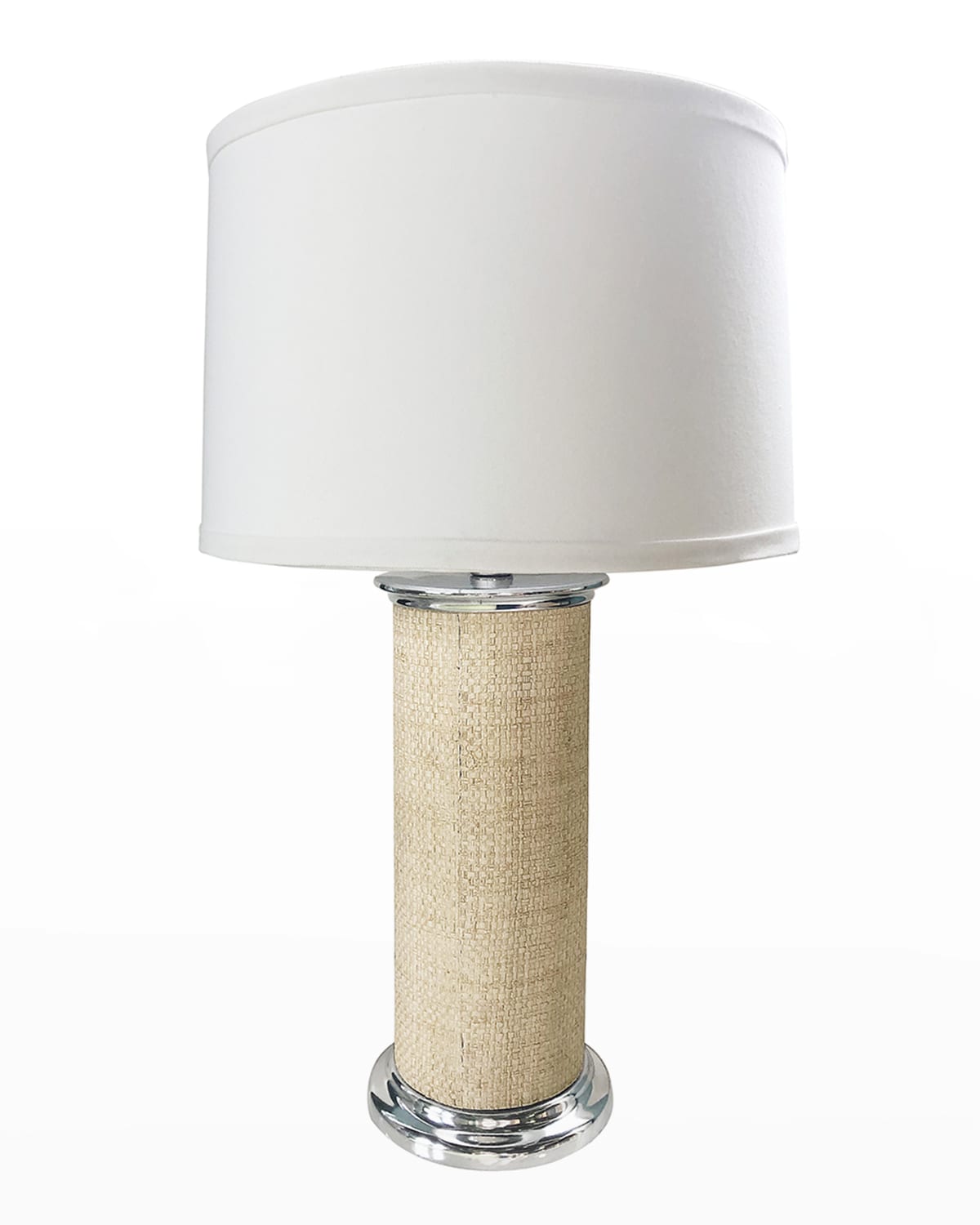 Shop Mariposa Sand Faux Grasscloth Column Table Lamp
