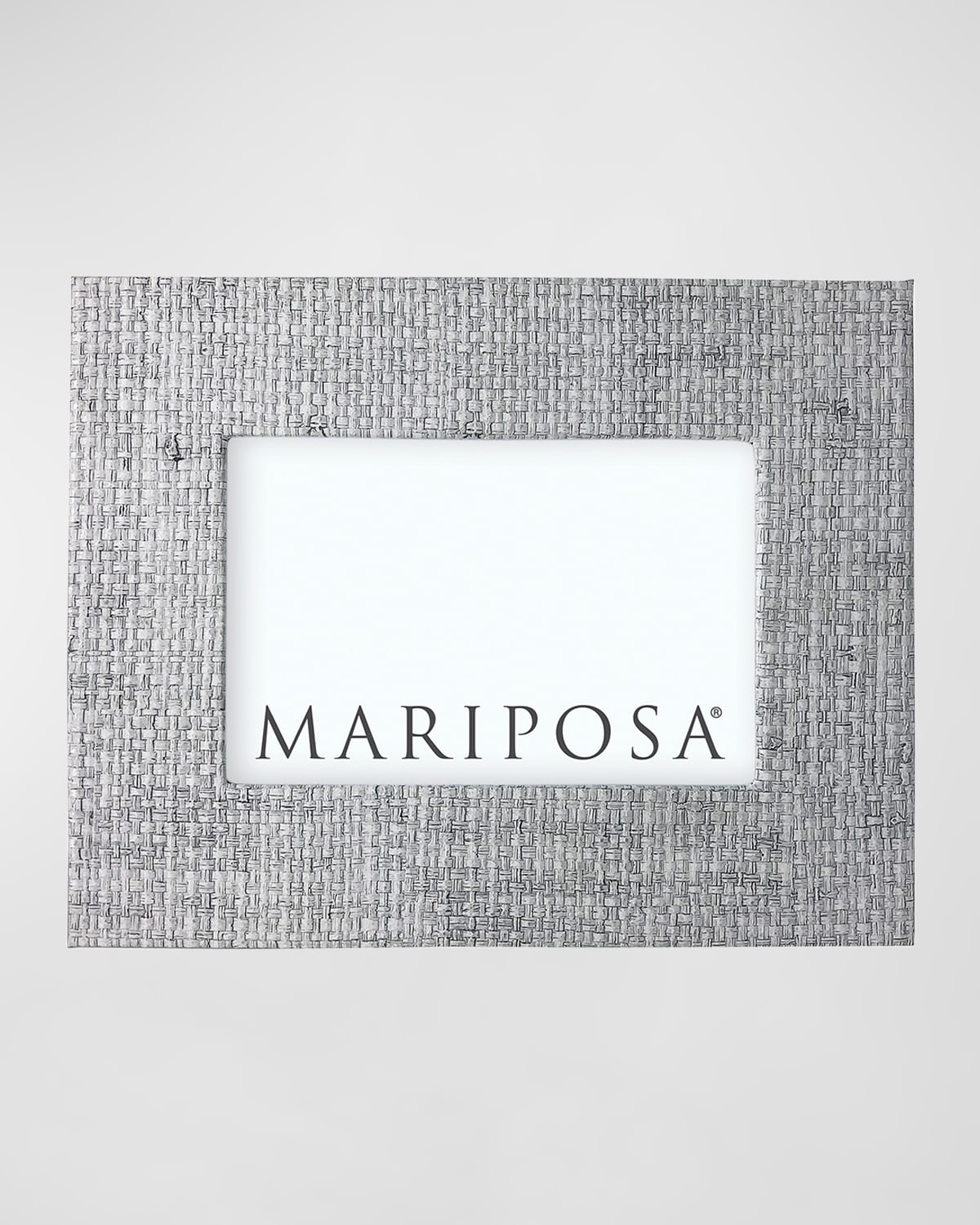 Shop Mariposa Pale Gray Faux-grasscloth Photo Frame, 4" X 6" In Grey