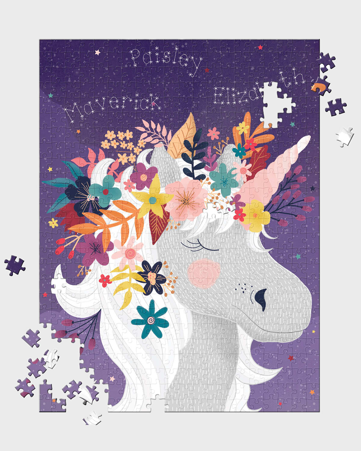 Stargazing Unicorn 500-Piece Puzzle Set, Personalized