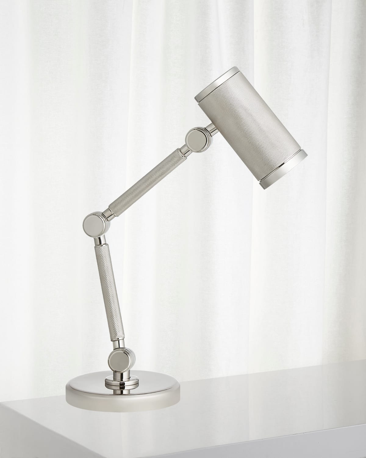 Shop Visual Comfort Signature Barrett Mini Desk Lamp By Ralph Lauren Home In Silver