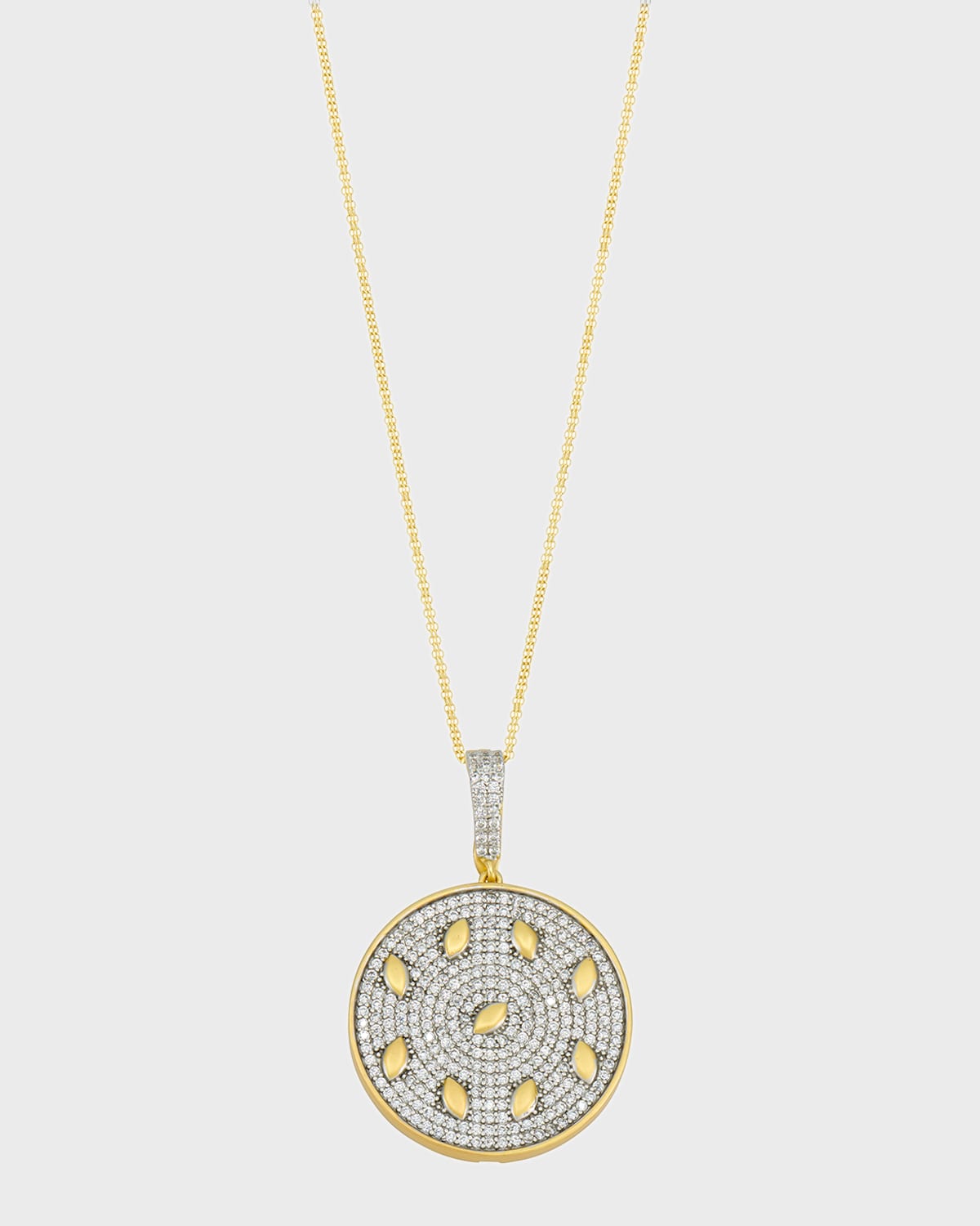 Freida Rothman Petals And Pave Double Strand Pendant Necklace