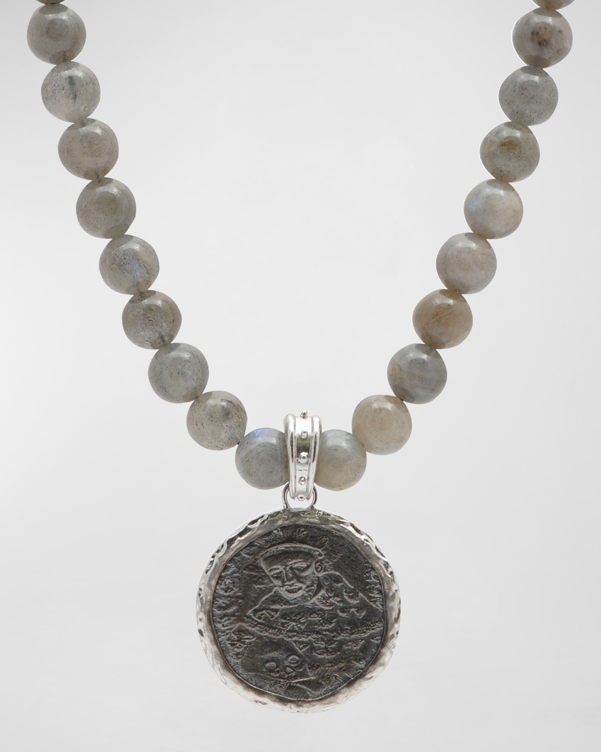 Men's Romero Beaded Monk Medallion-Pendant Necklace