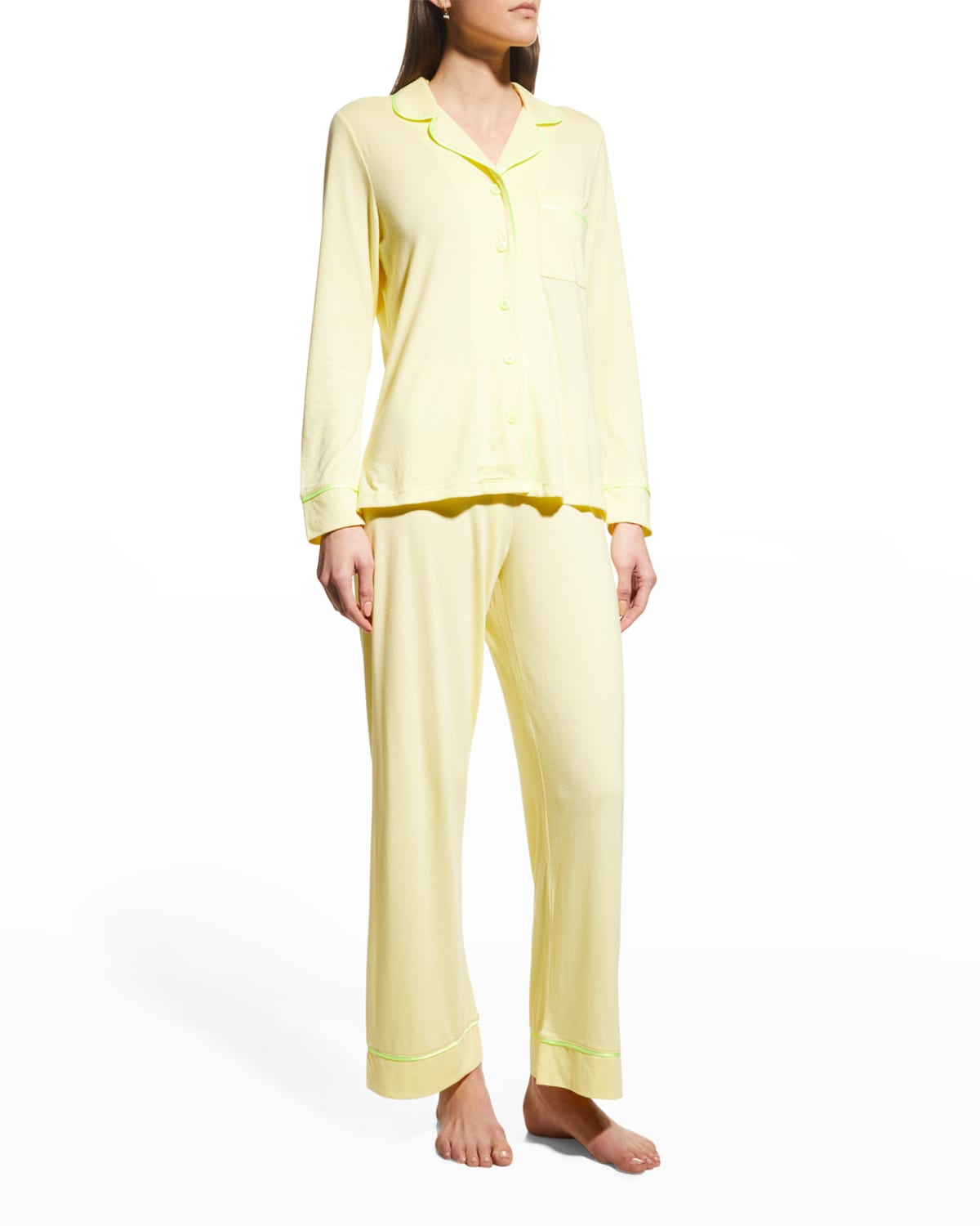 Cosabella Classic Long-sleeve Pajama Set In Udaipur Blue