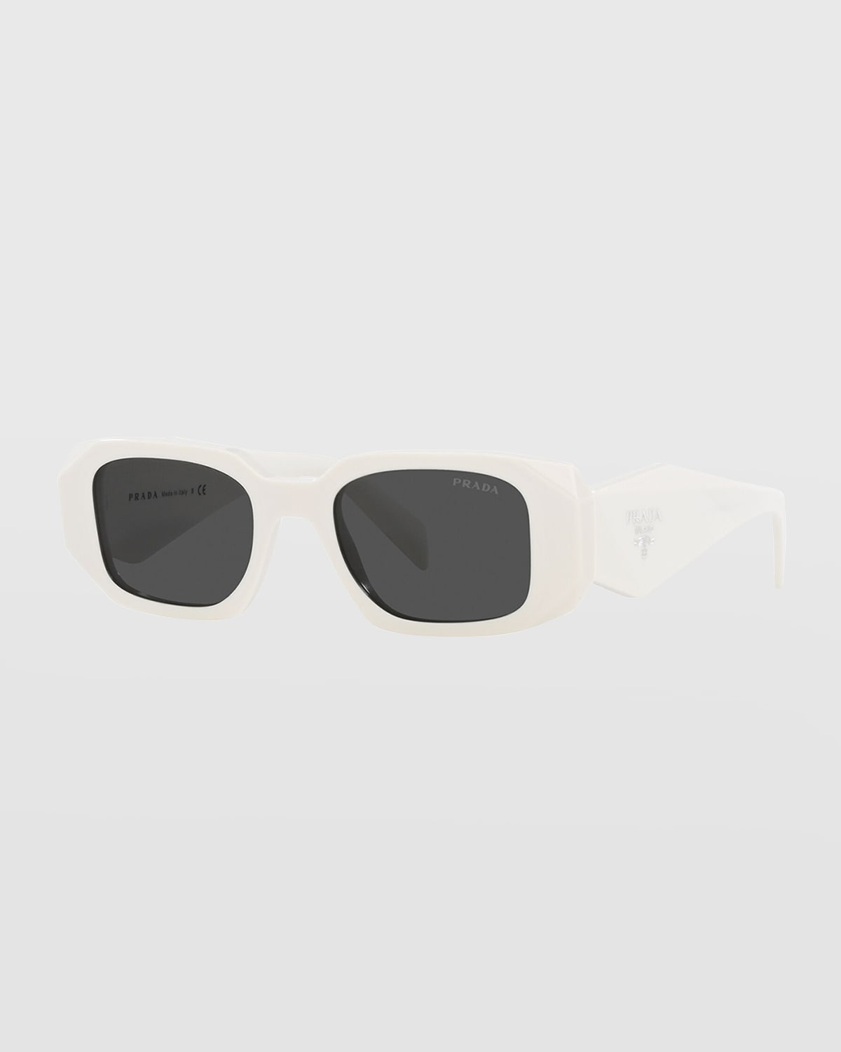 Prada Rectangle Acetate Sunglasses In Talc
