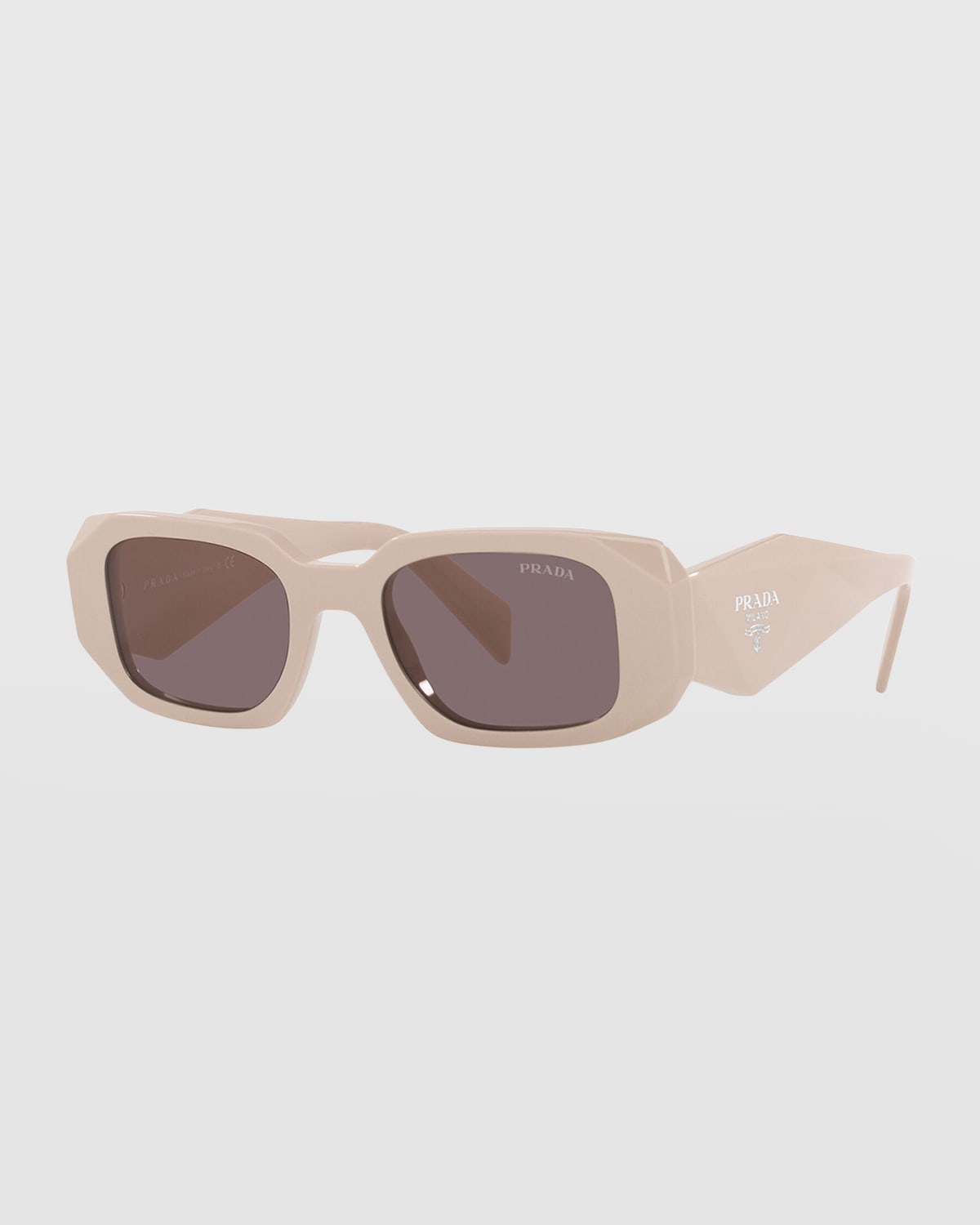 Prada Rectangle Acetate Sunglasses In Neutral