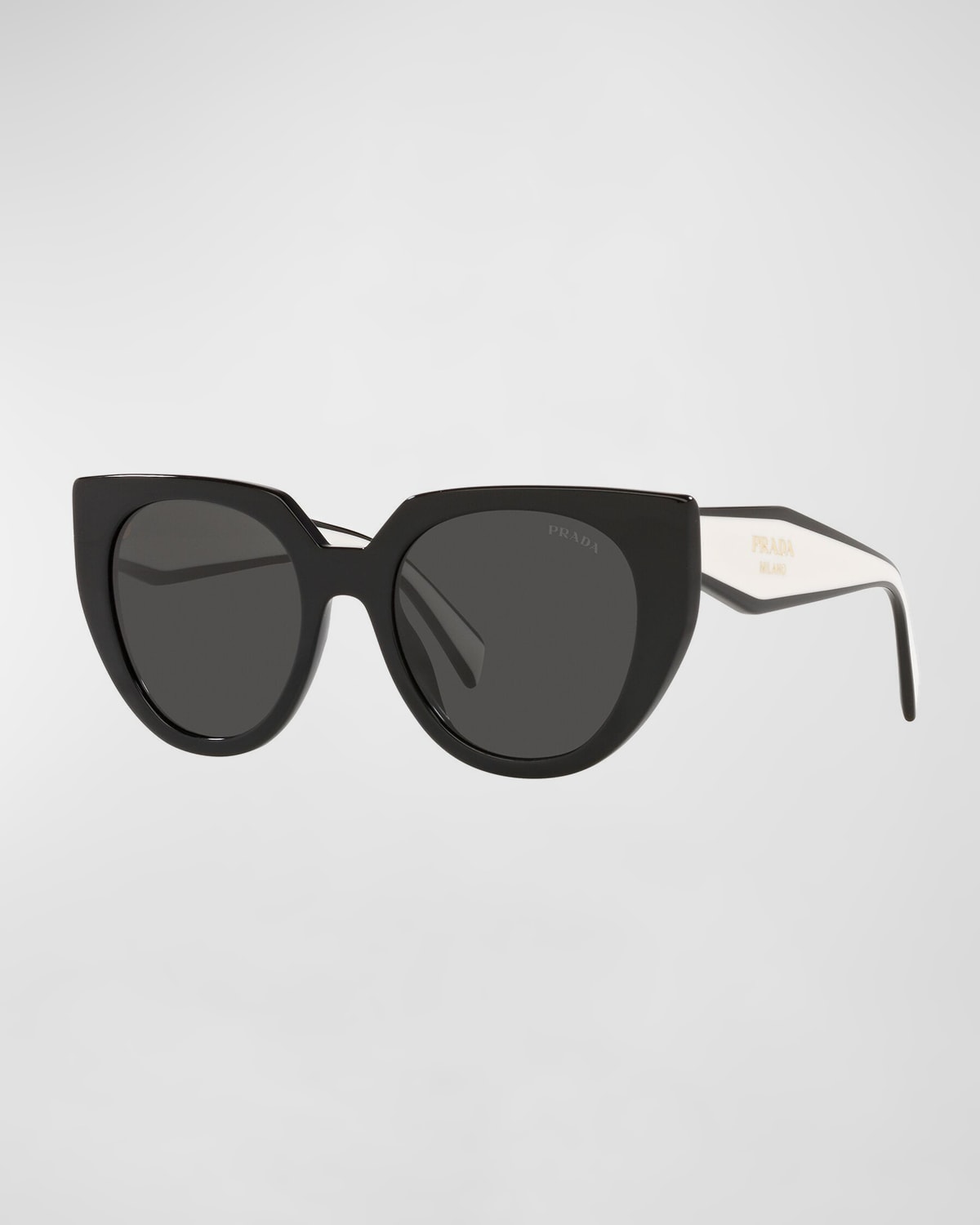 Prada Two-tone Acetate Cat-eye Sunglasses In Bone