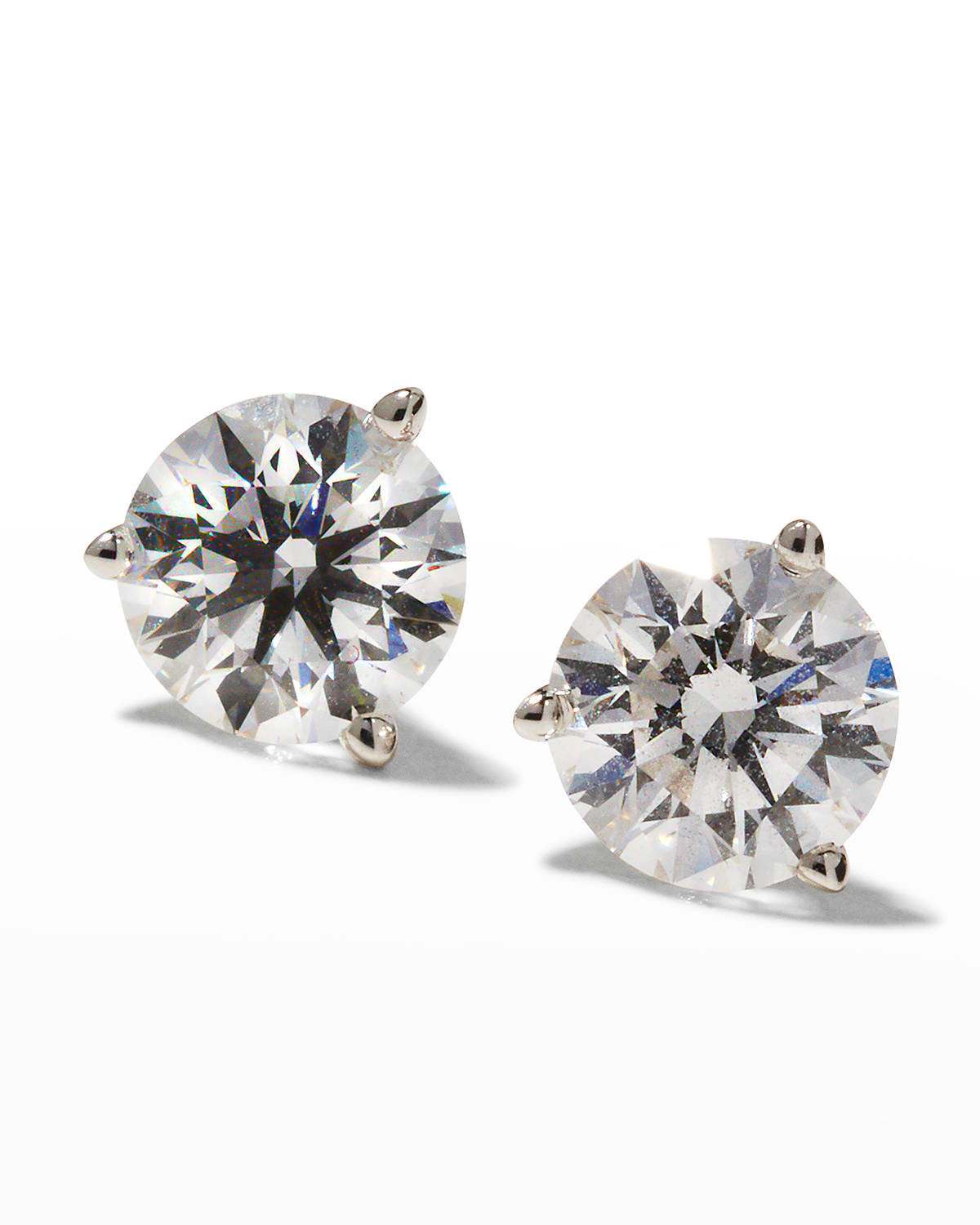NM Diamond Collection 18k White Gold Diamond Stud Earrings, 2tcw