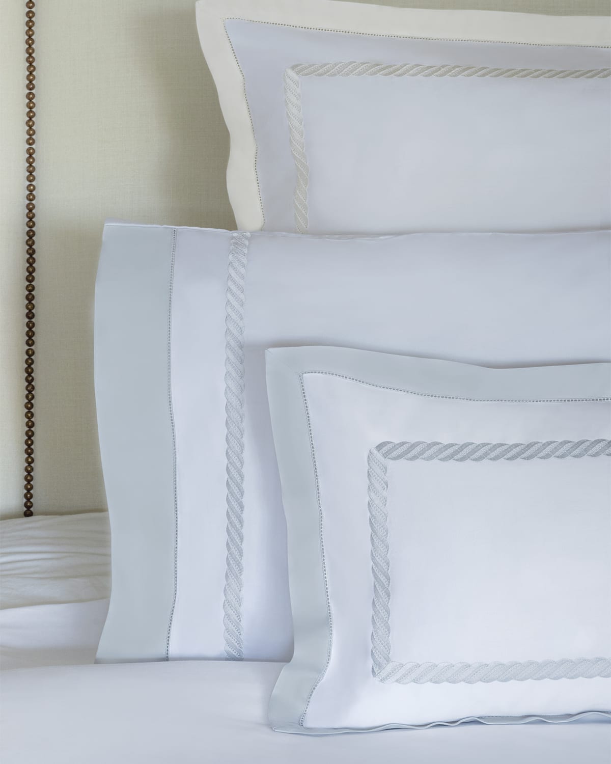 Bovi Fine Linens Simone King Sham, White/ivory