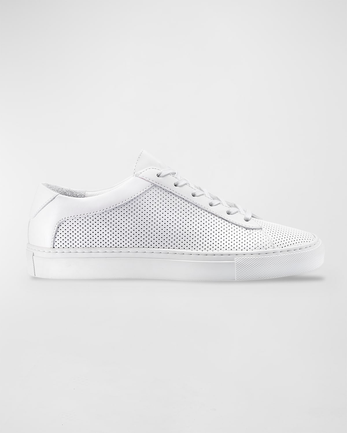 Koio Capri Mixed Leather Low-top Sneakers In Triple White Perf