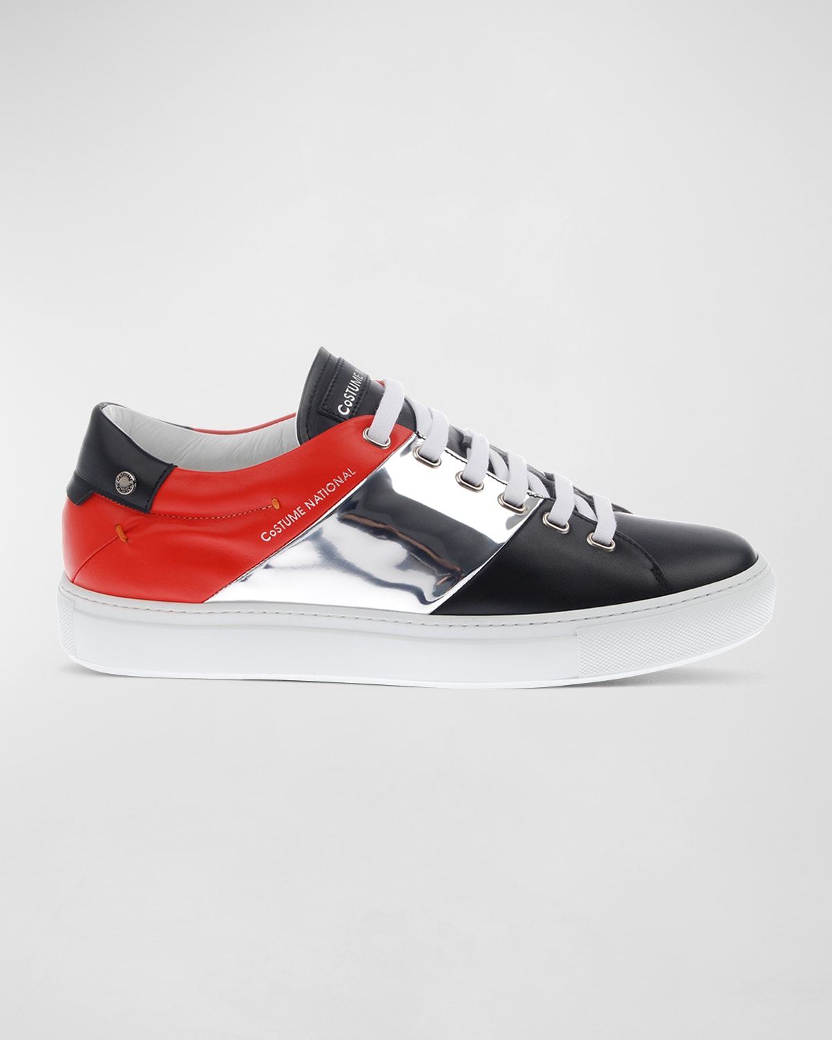 Costume National Men's Tricolor Leather Low-Top Sneakers