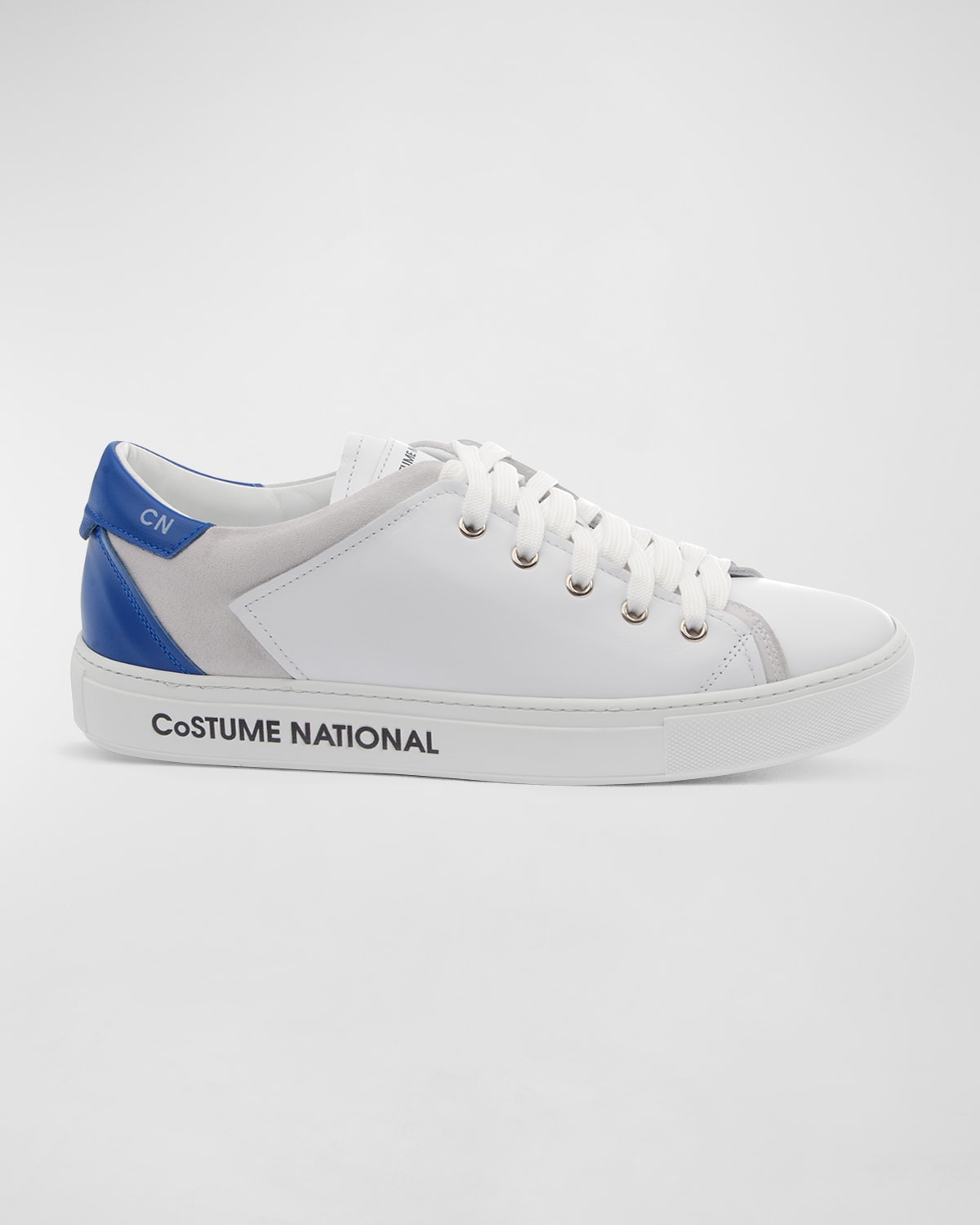Costume National Men's Logo Mix-Leather Low-Top Sneakers