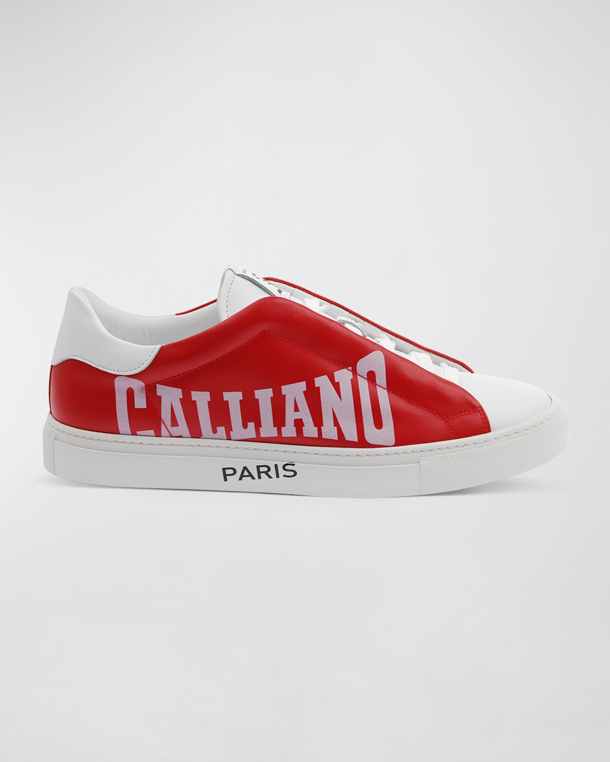 John Galliano Paris Men's Typographic Logo Hidden-Lace Low-Top Sneakers