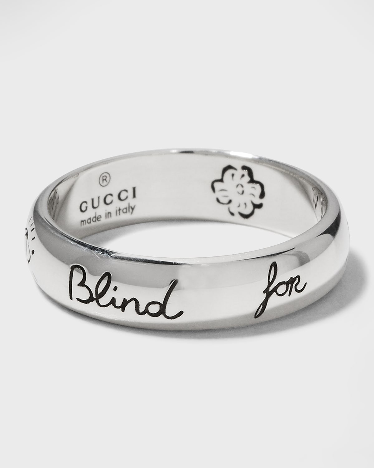Blind for Love 5mm Sterling Silver Band Ring
