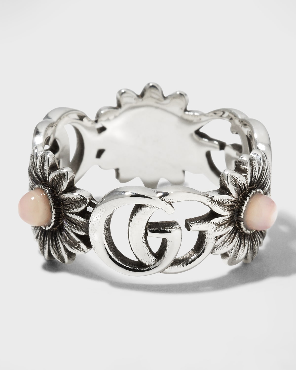 GG Marmont Sterling Silver Flower Ring