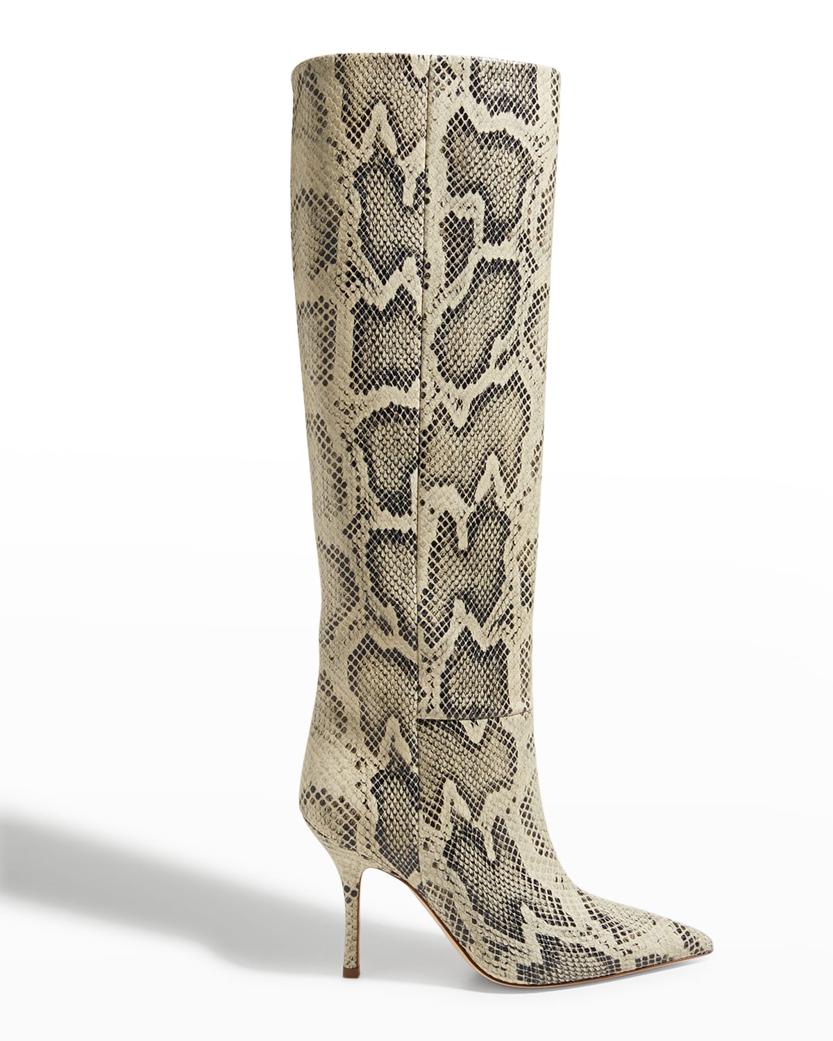 Mama Snake-Print Slouchy Knee Boots