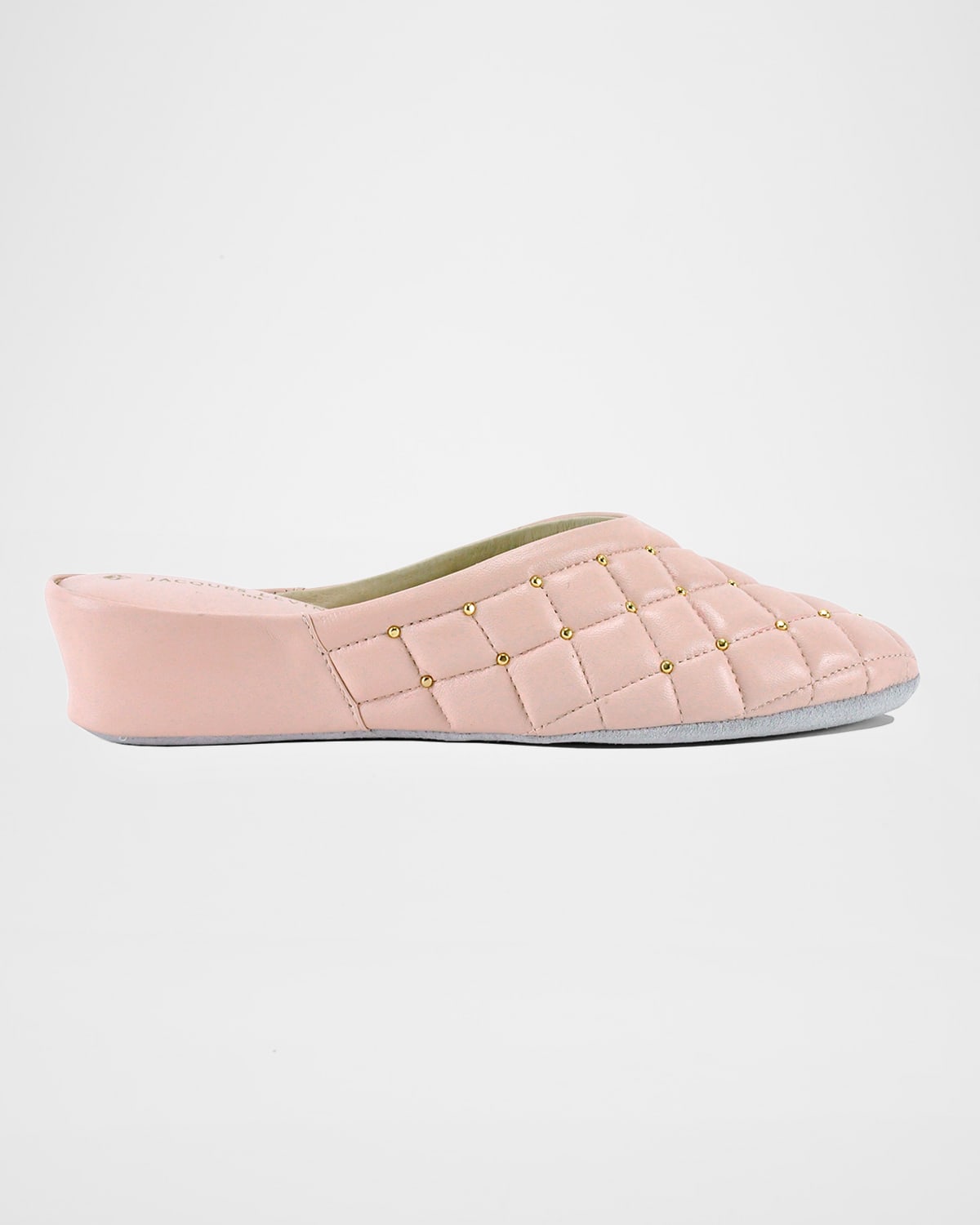 Quilted Leather Studded Slippers