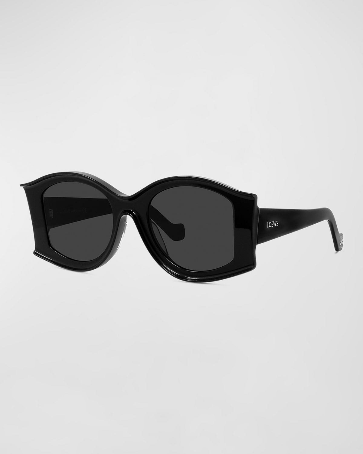 Loewe Oversized Butterfly Sunglasses In Shiny Black