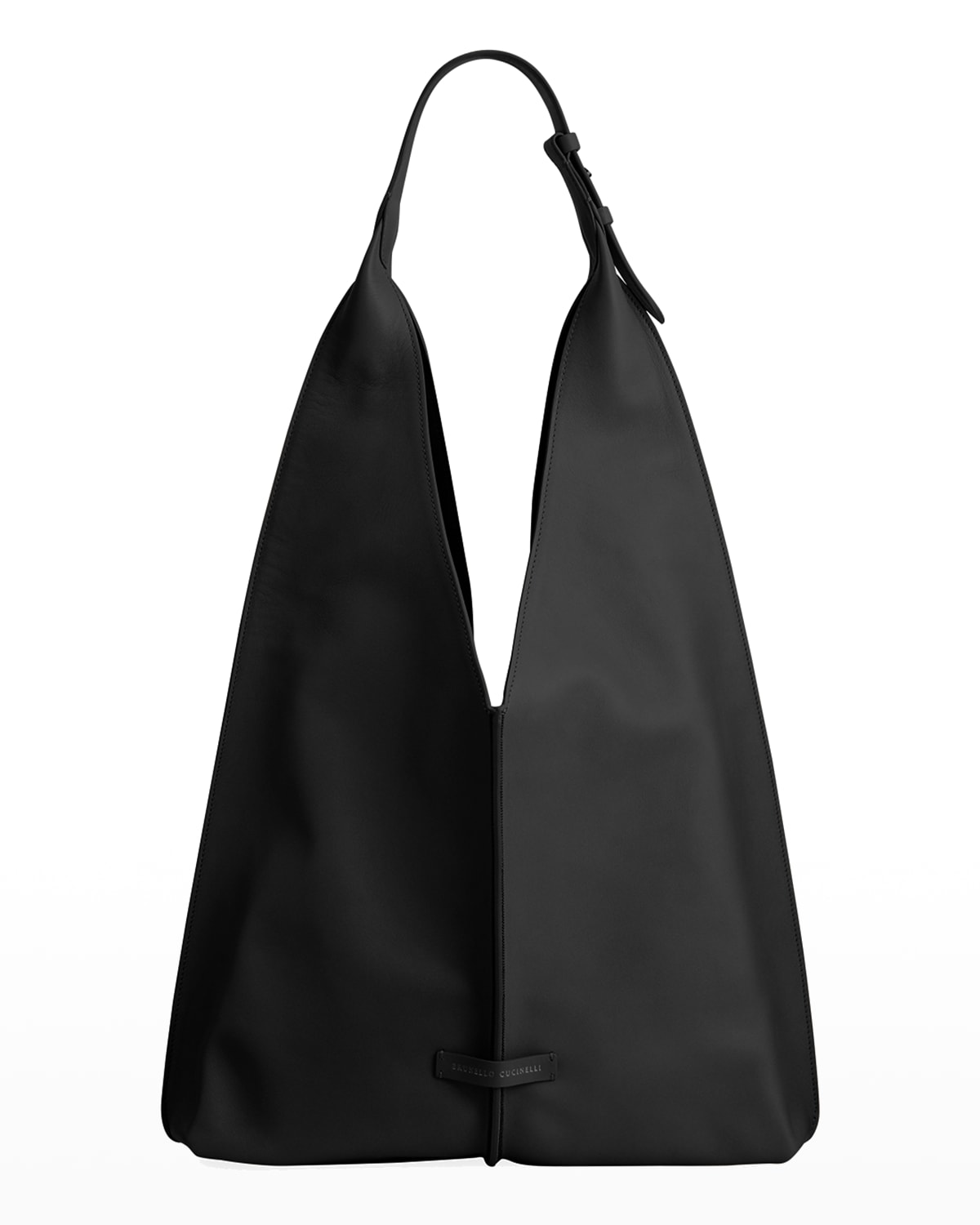Soft Leather Hobo Bag w/ Leashed Zip Pouch