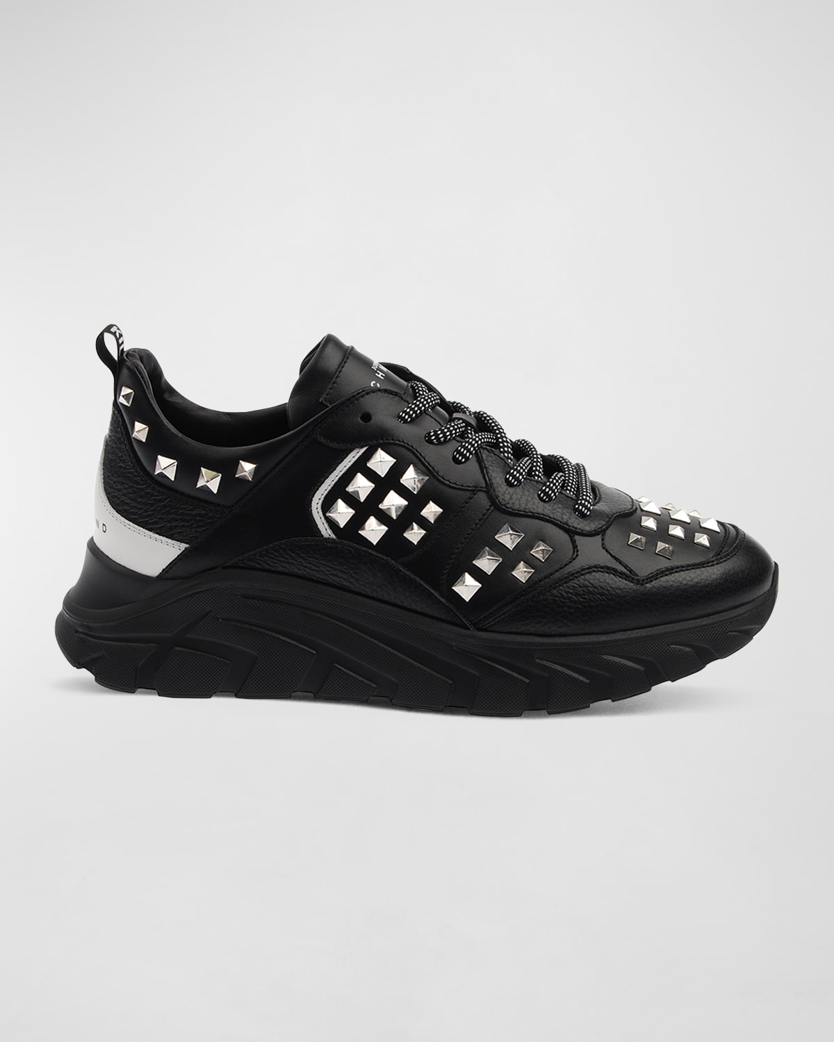 Men's Studded Leather Chunky Sneakers