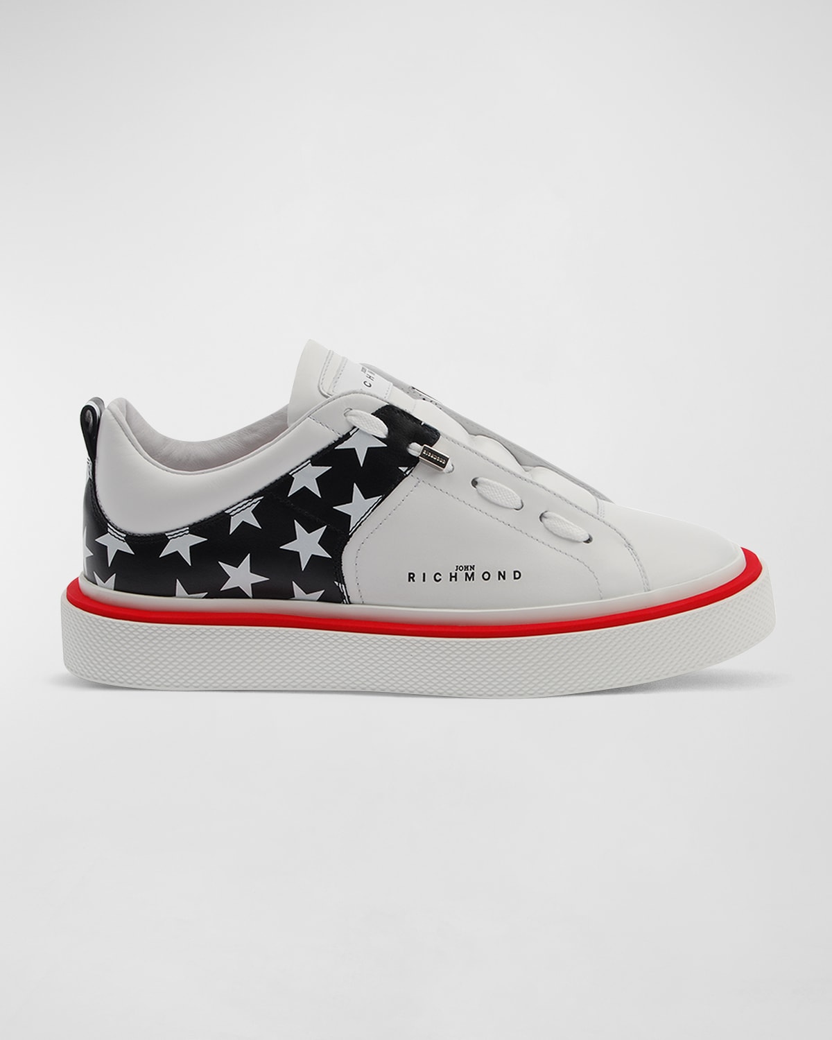 Men's Tricolor Star-Print Low-Top Sneakers