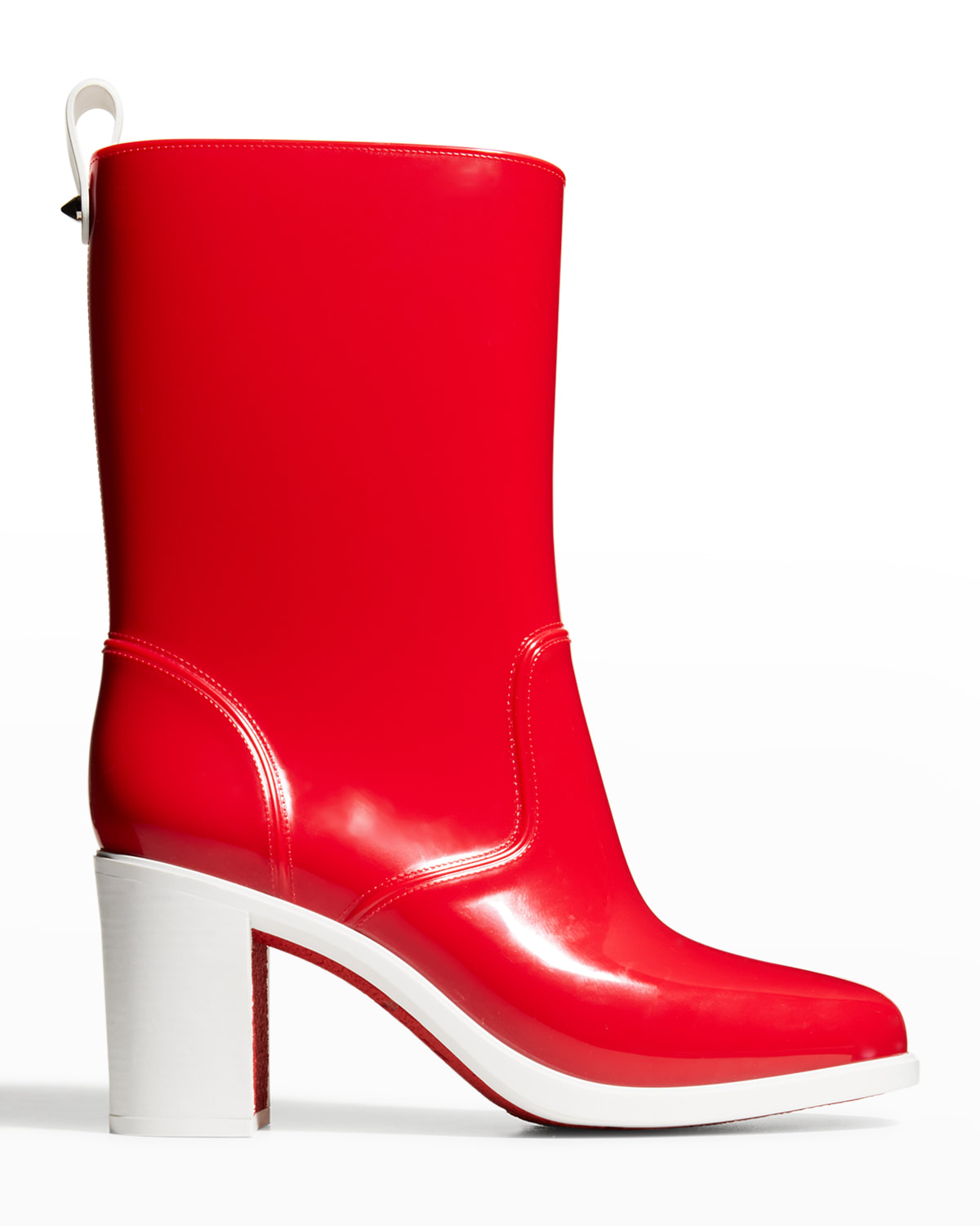 Christian Louboutin Loubirain Block-Heel Red Sole Boots