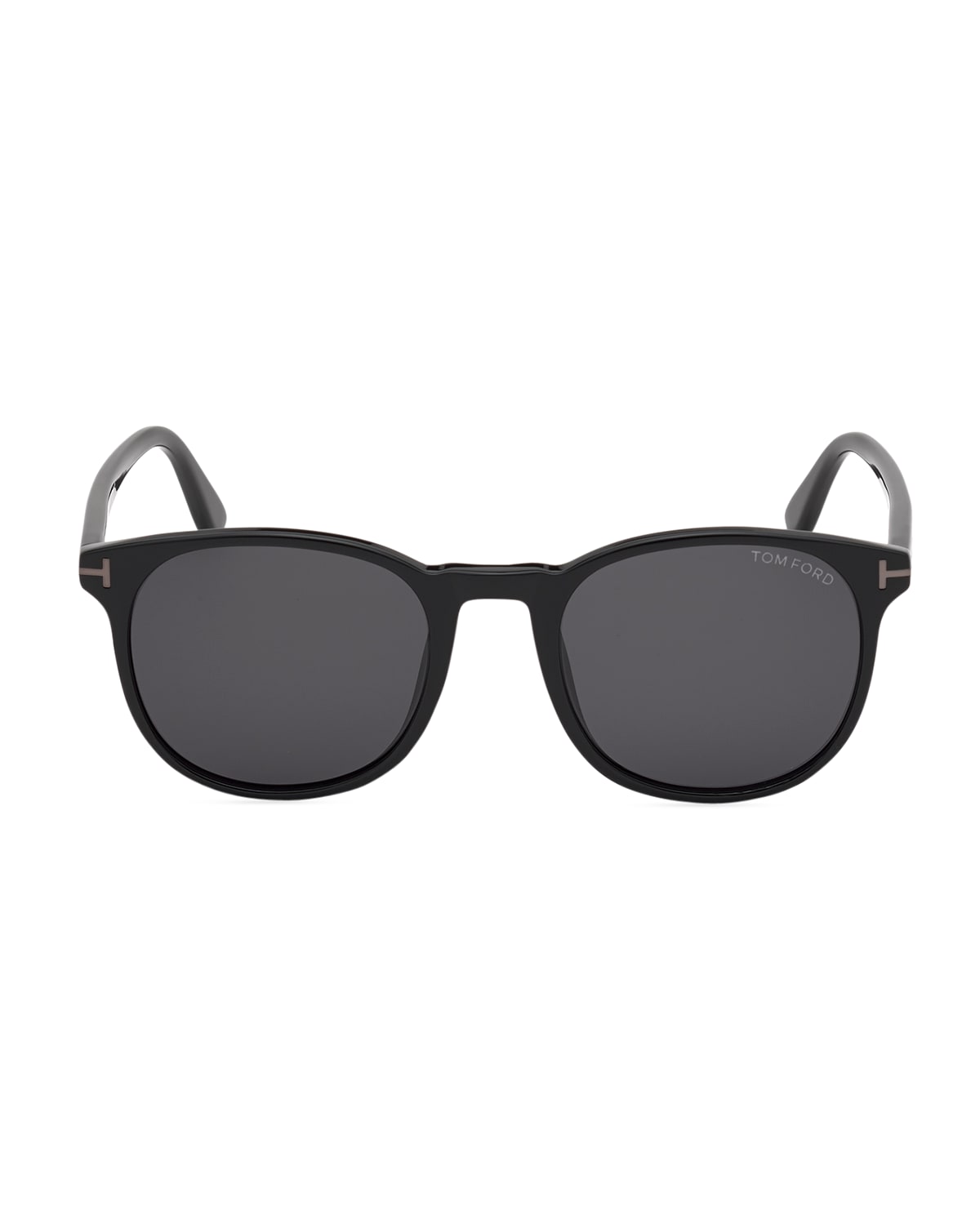 Tom Ford Ansel Round Gradient Plastic Sunglasses In Black Smoke