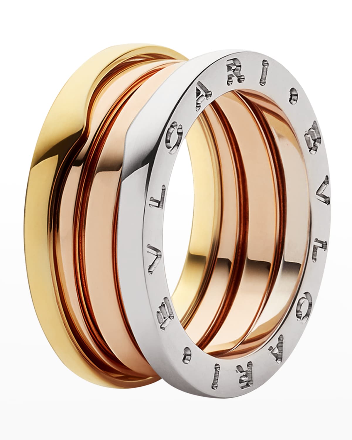 B.Zero1 18k Tricolor Gold Ring, Size 58