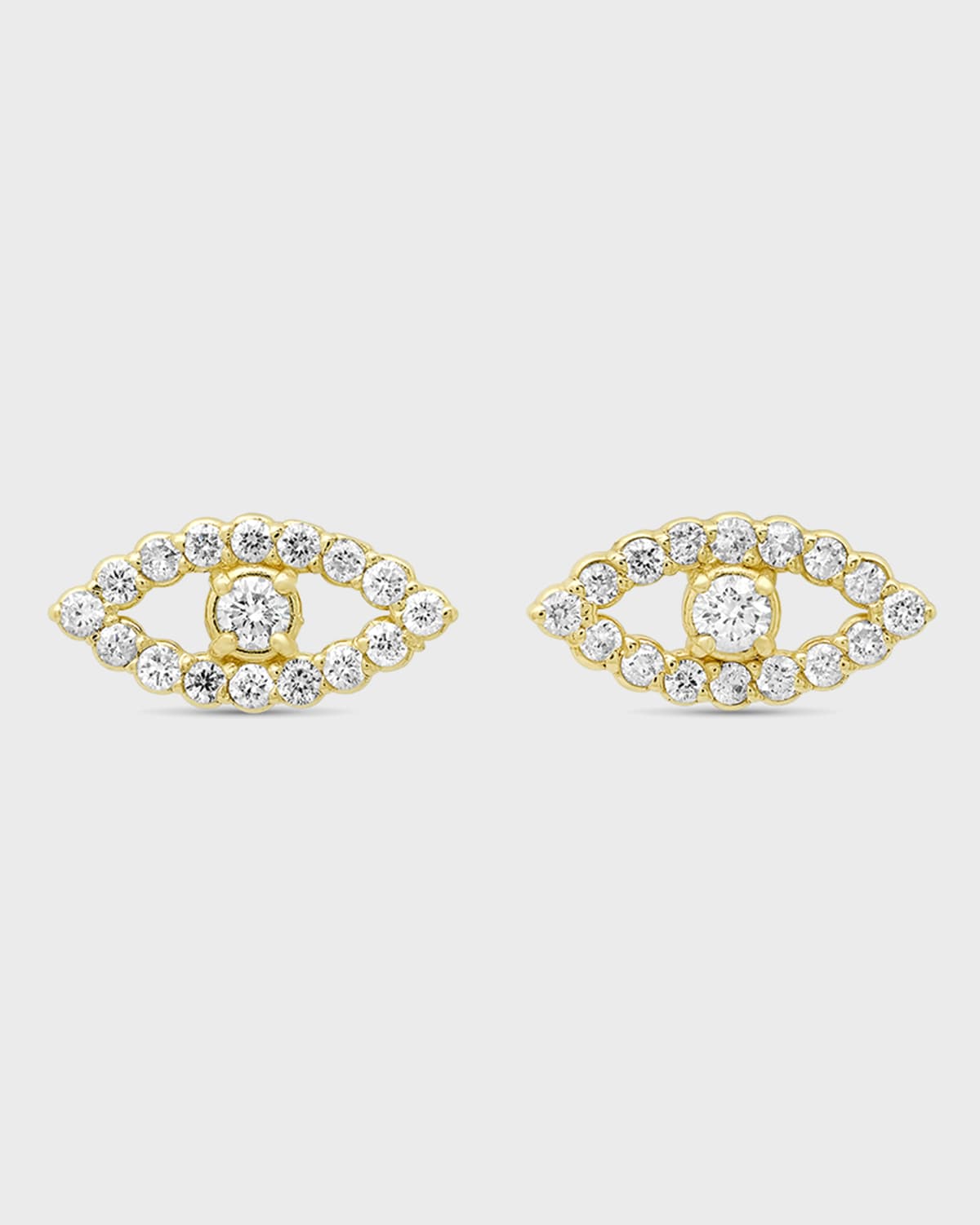 Jennifer Meyer Mini Diamond Open Evil Eye Earrings