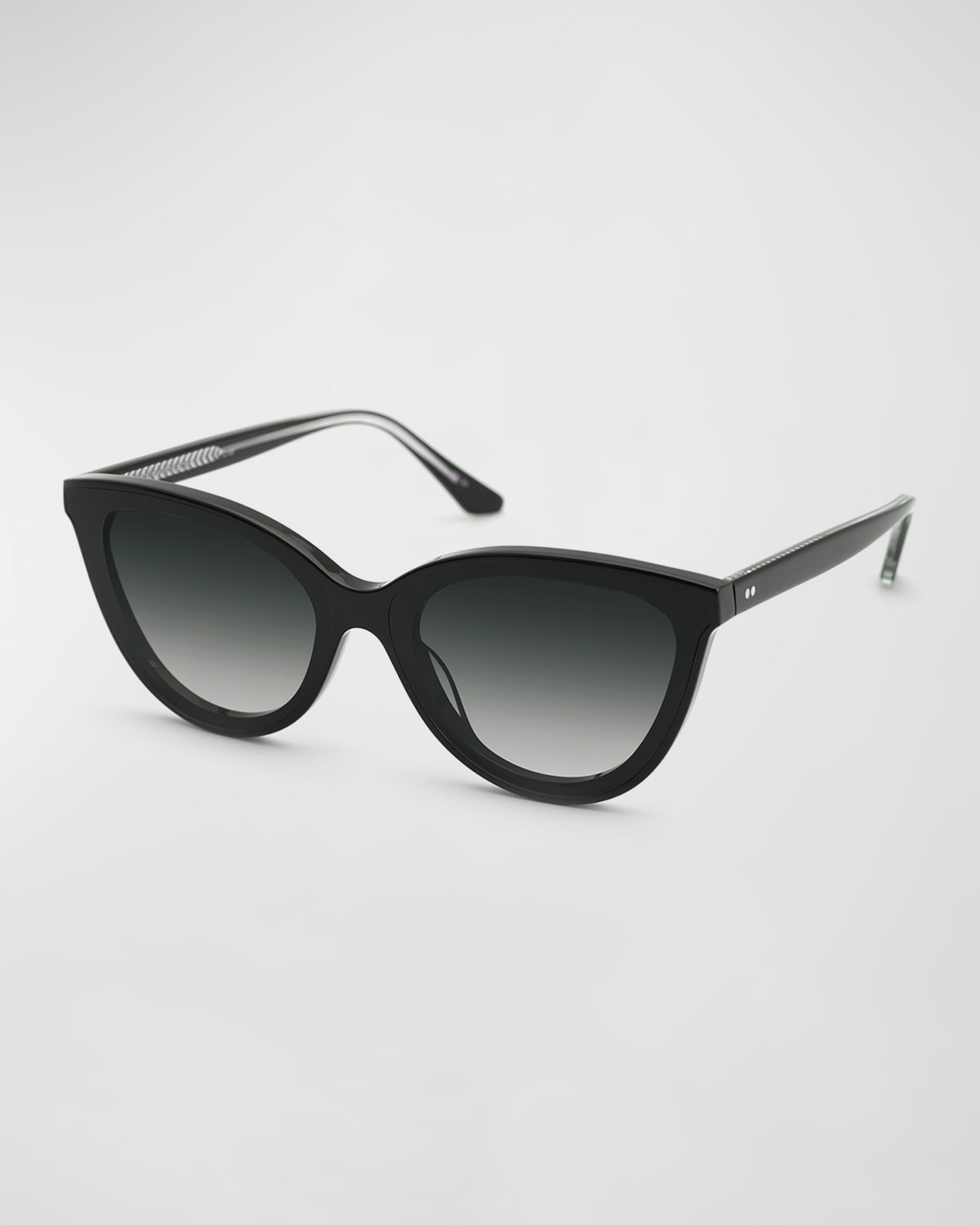 Monroe Nylon Acetate/Metal Cat-Eye Sunglasses, Black