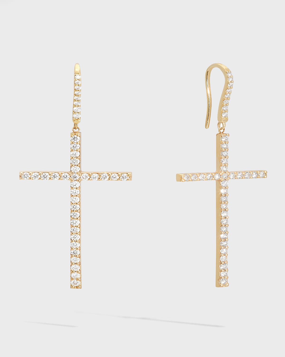Lana Flawless Diamond Linear Cross Earrings