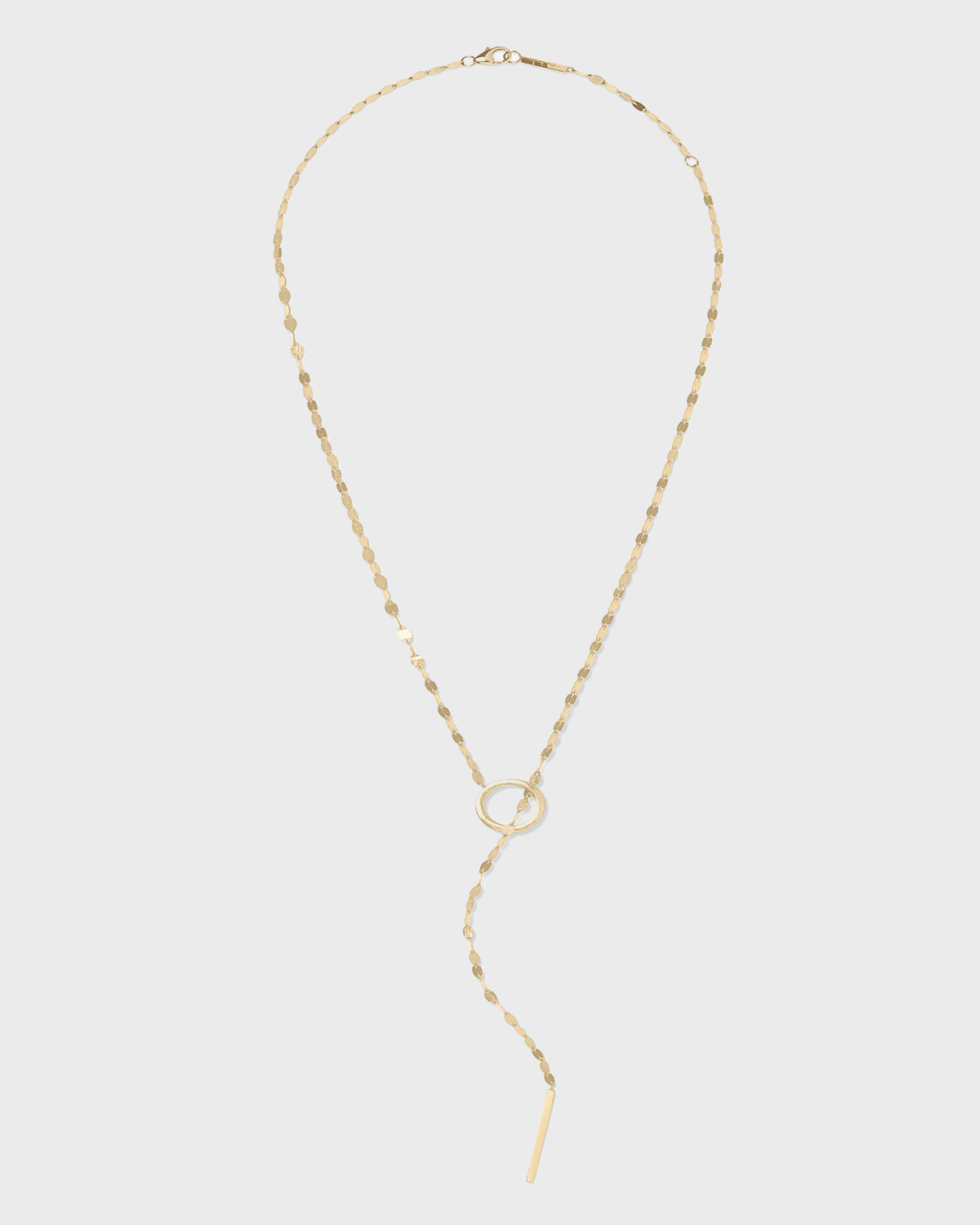 14K Yellow Gold Laser Mini Rectangle Double-Strand Necklace, 17.5"