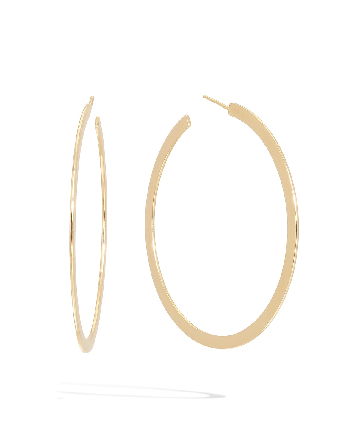 Lana Flat Edge Hoop Earrings, 50mm