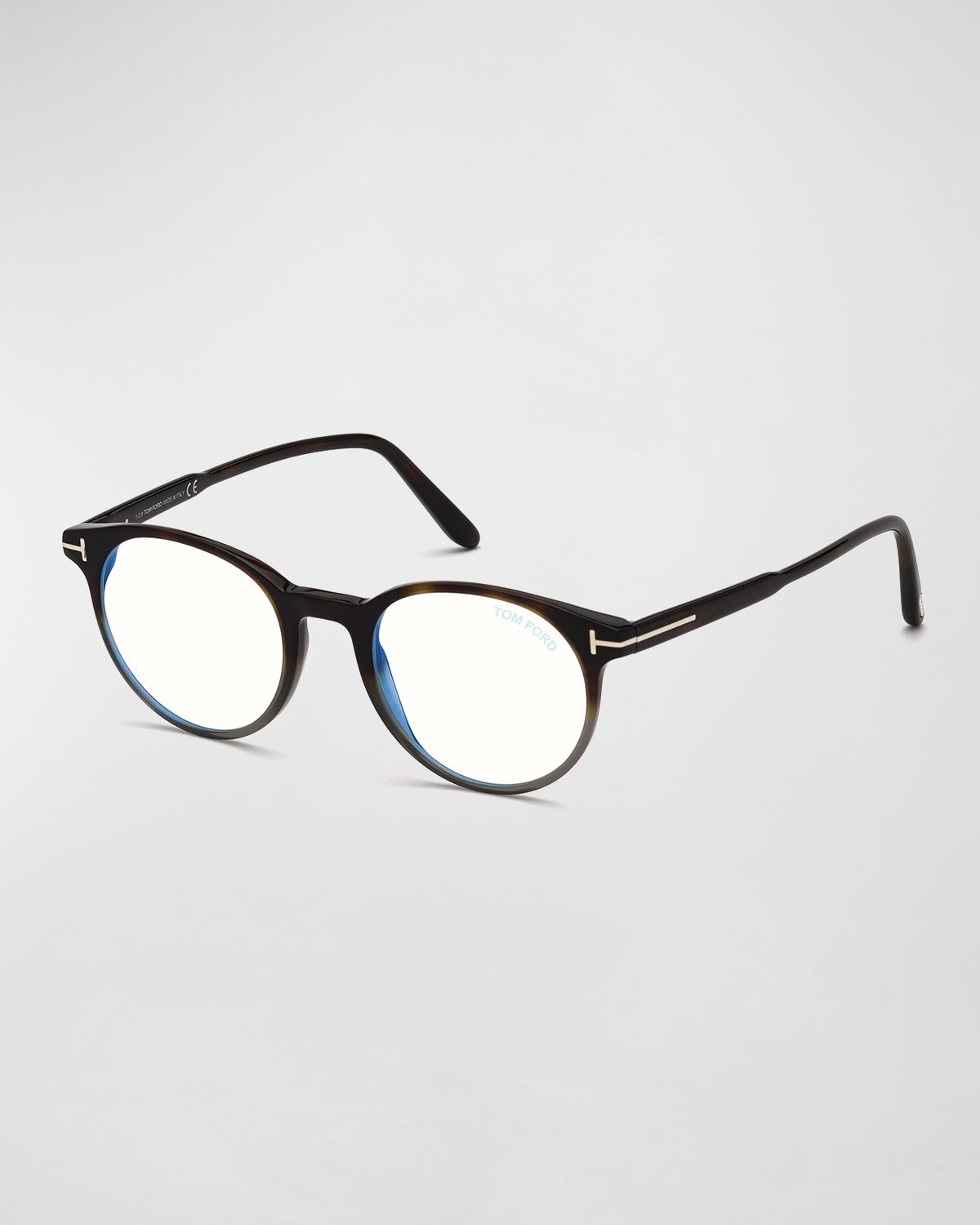 Tom Ford Men's Ft5695 49 Mm Blue-block Optical Frames In 056 Havana