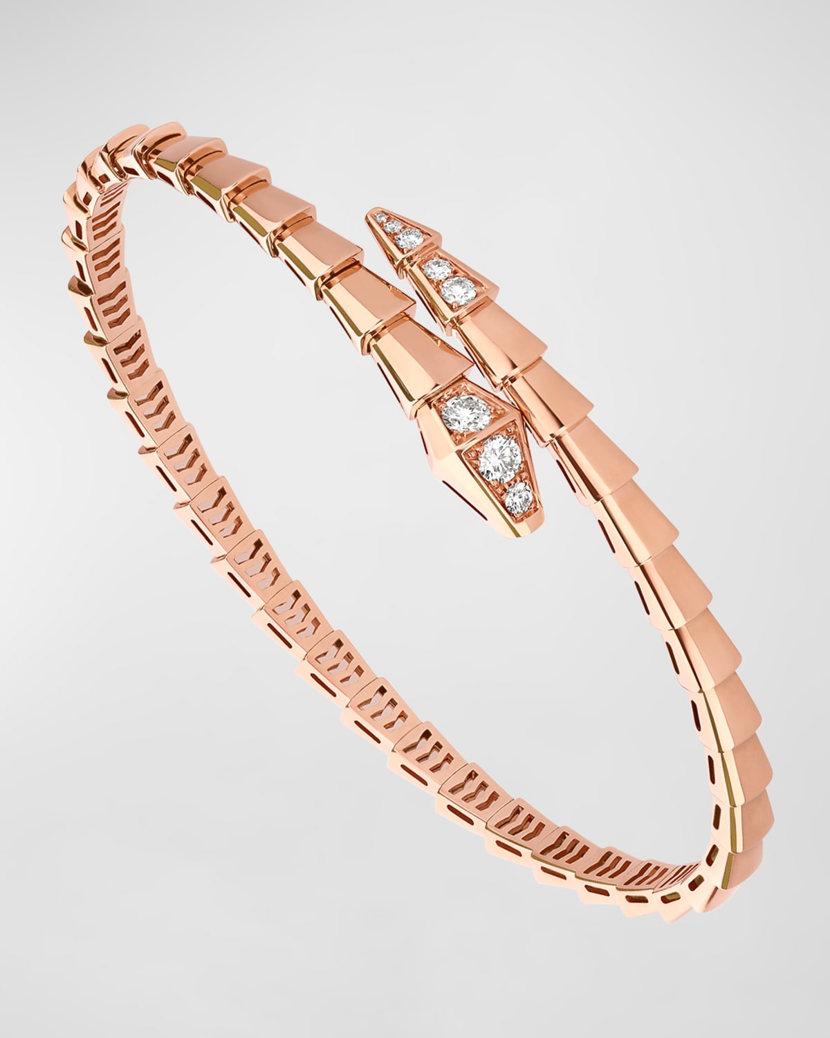Serpenti Viper Bracelet in 18k Rose Gold and Diamonds, Size M