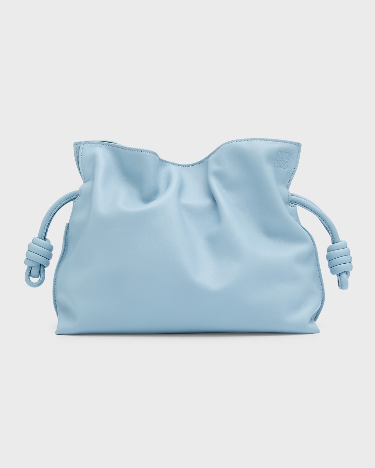 Loewe Flamenco Drawstring Knot Clutch Bag In Rabbit