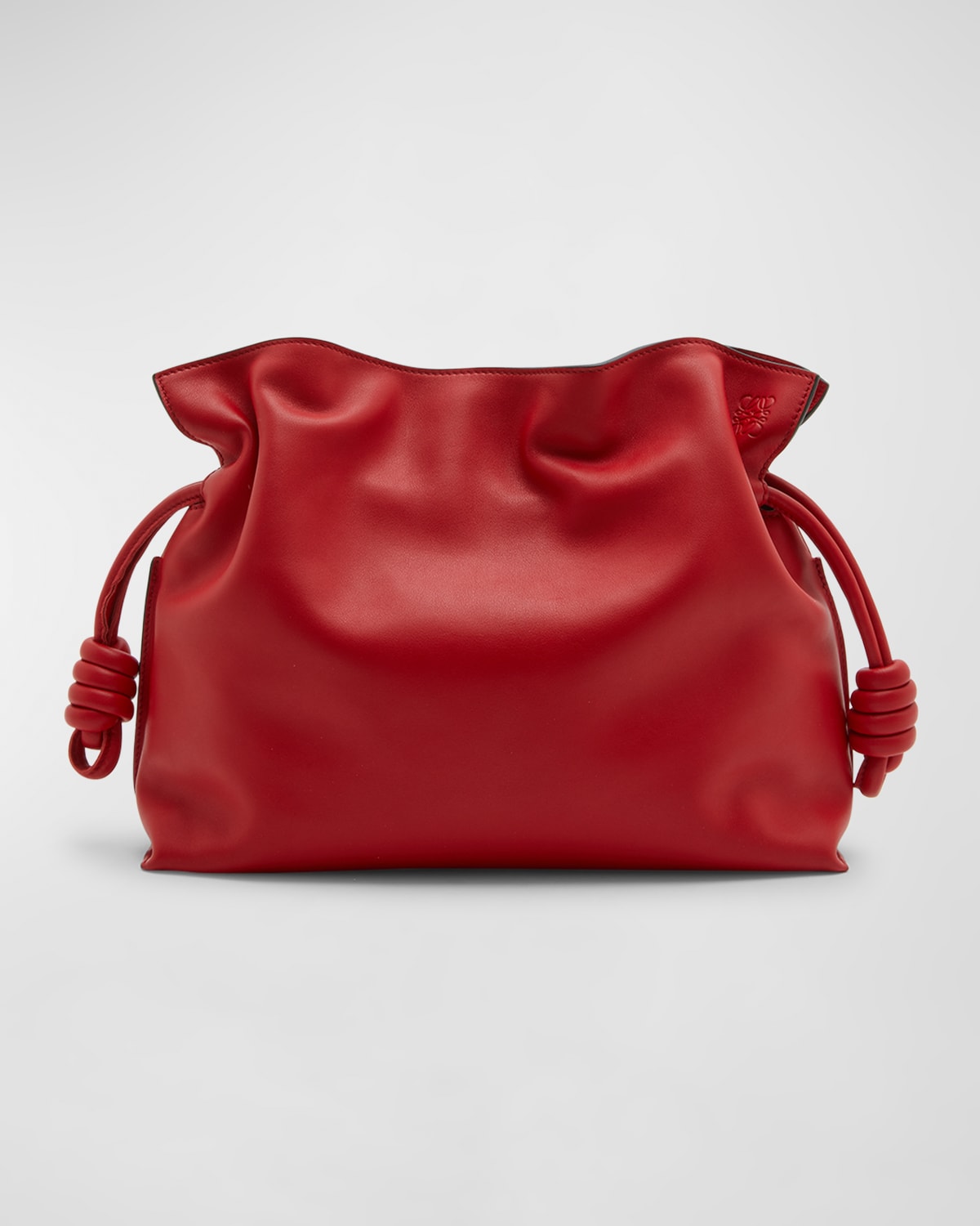 Loewe Puffer Flamenco Leather Clutch In Red