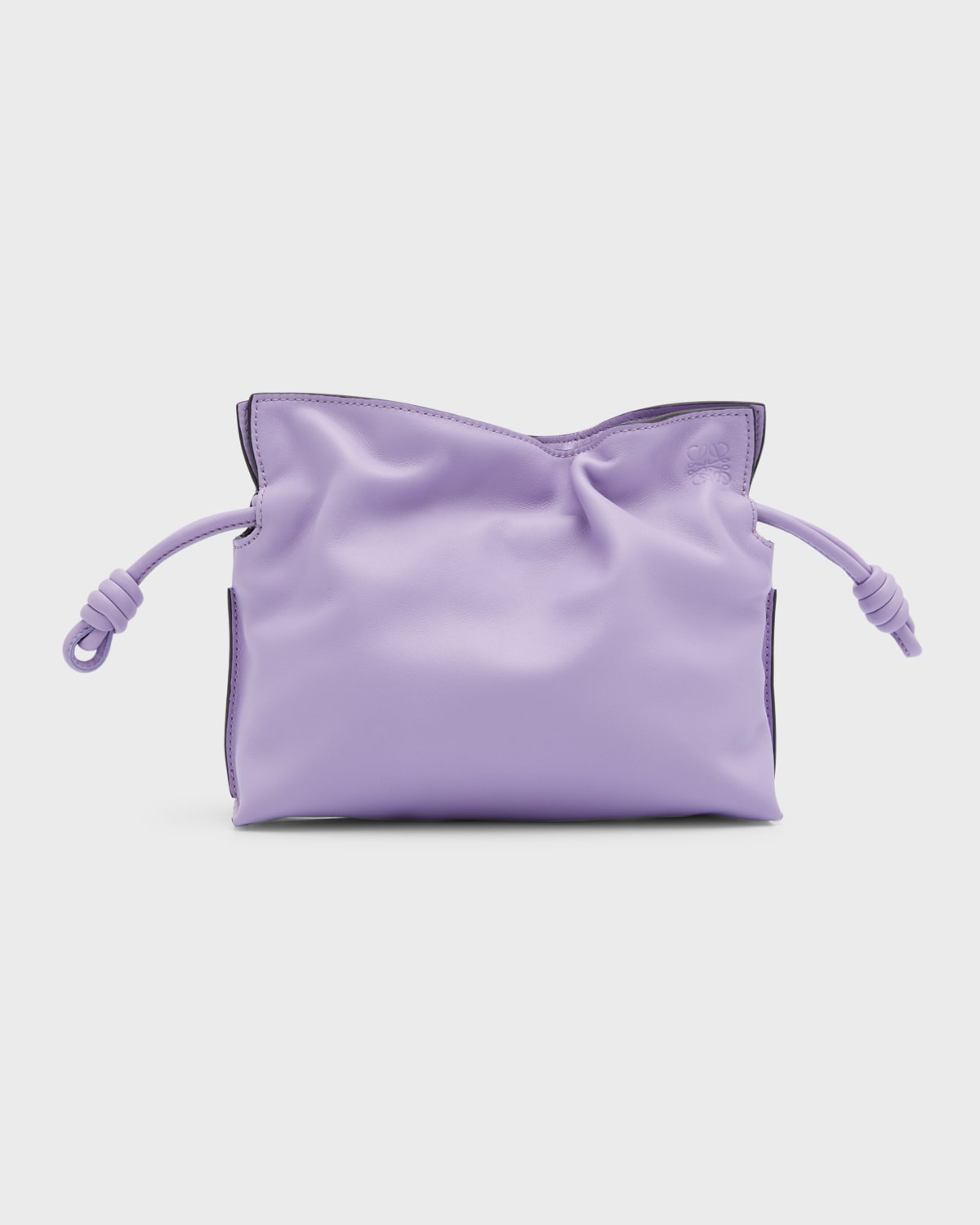 Loewe Flamenco Mini Napa Drawstring Clutch Bag In Lavender