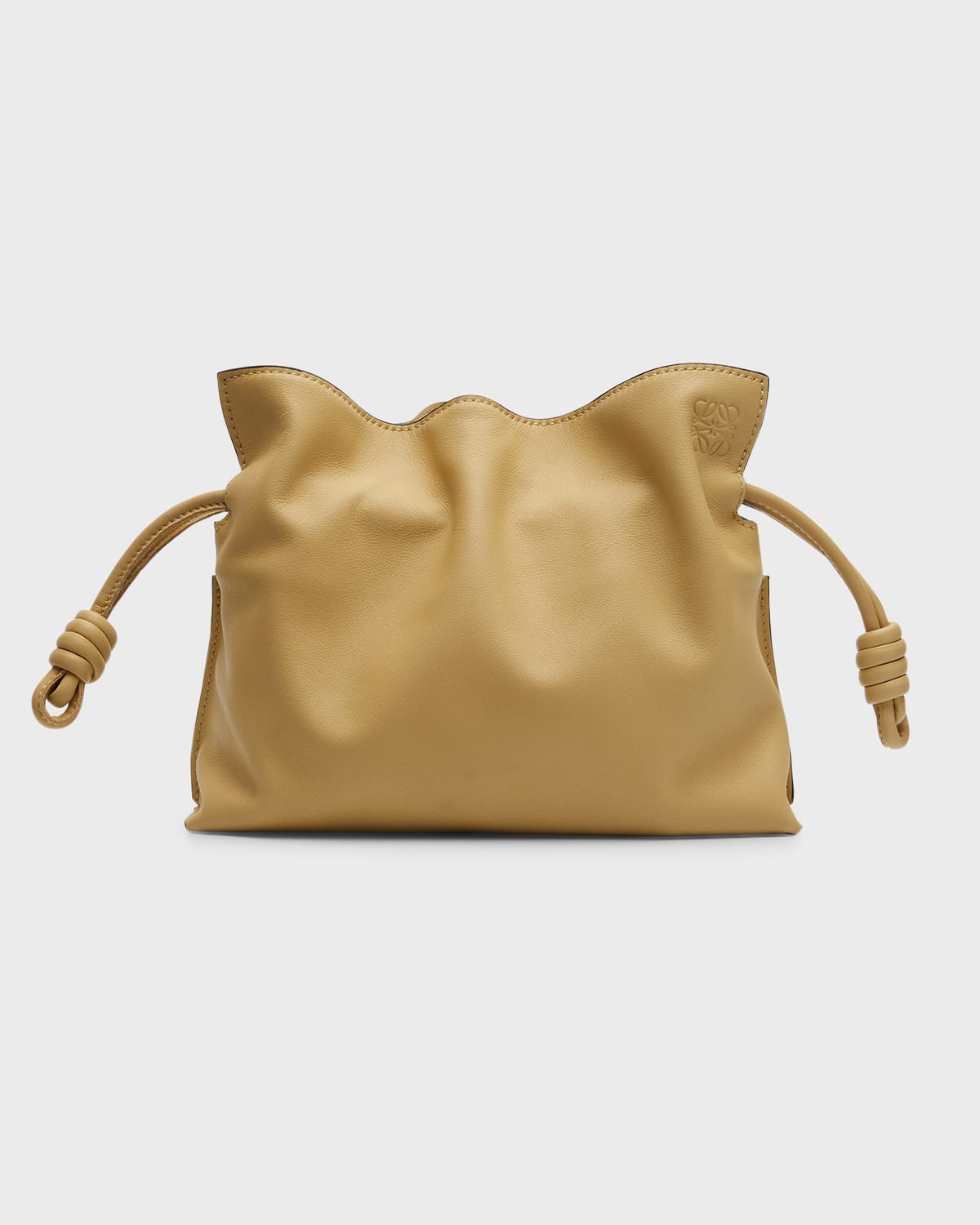 Loewe Flamenco Mini Napa Drawstring Clutch Bag In Banana