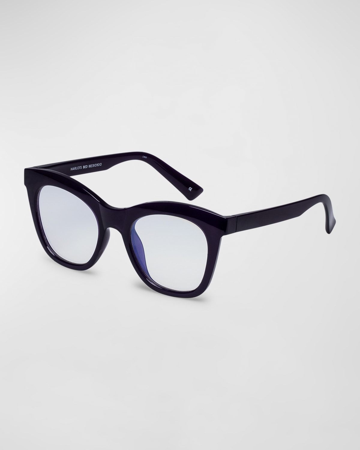 Harlots Bed Clear Plastic Reading Cat-Eye Glasses