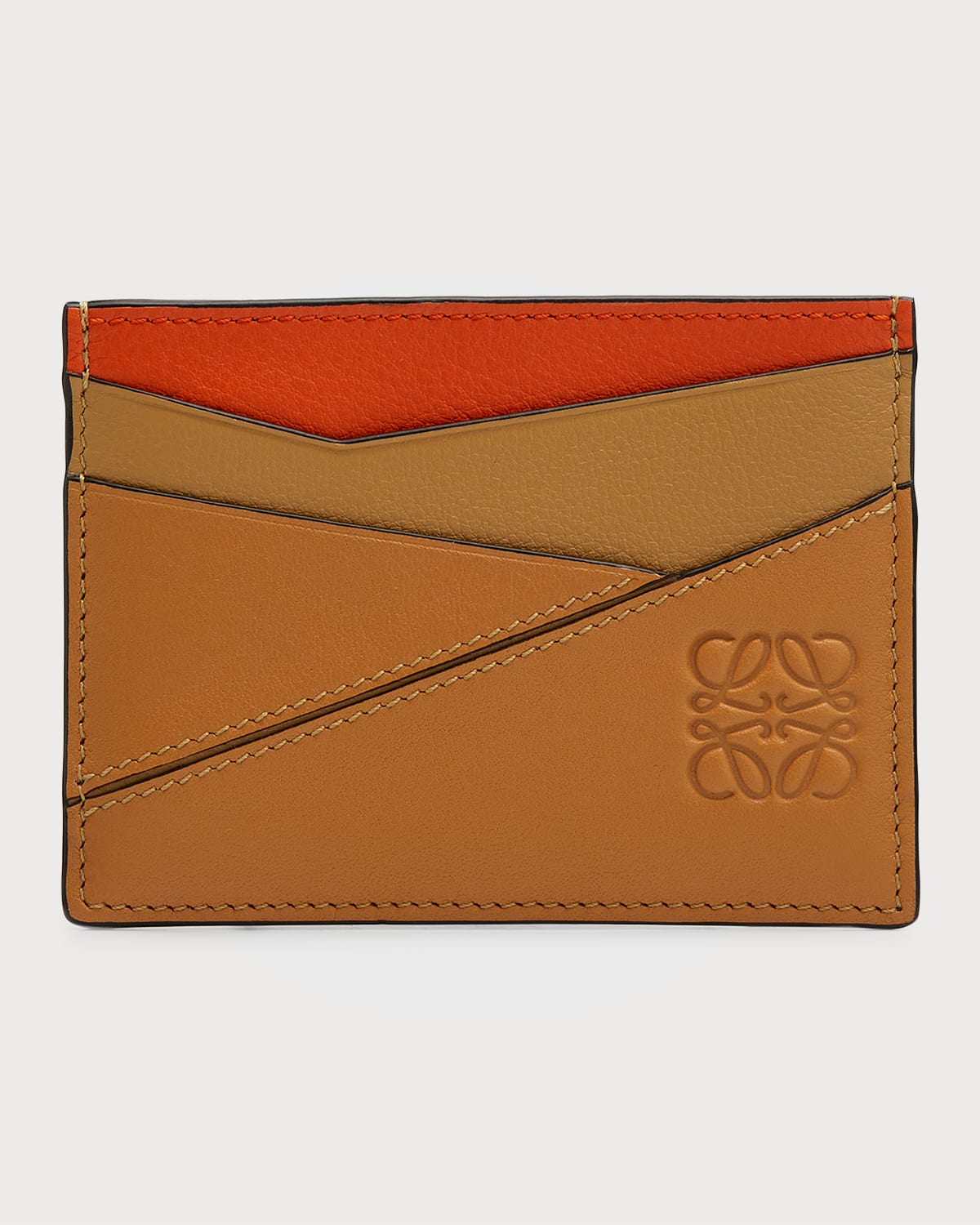 LOEWE MEN'S PUZZLE LEATHER CARD HOLDER