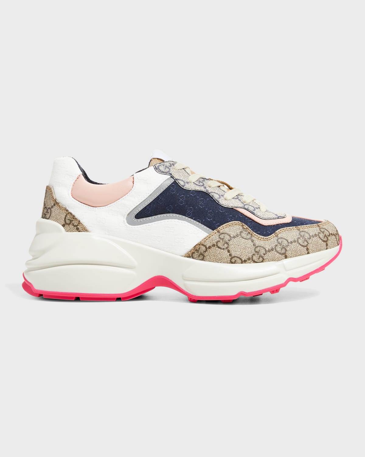 Shop Gucci Rhyton Mixed Gg Runner Sneakers In Multi