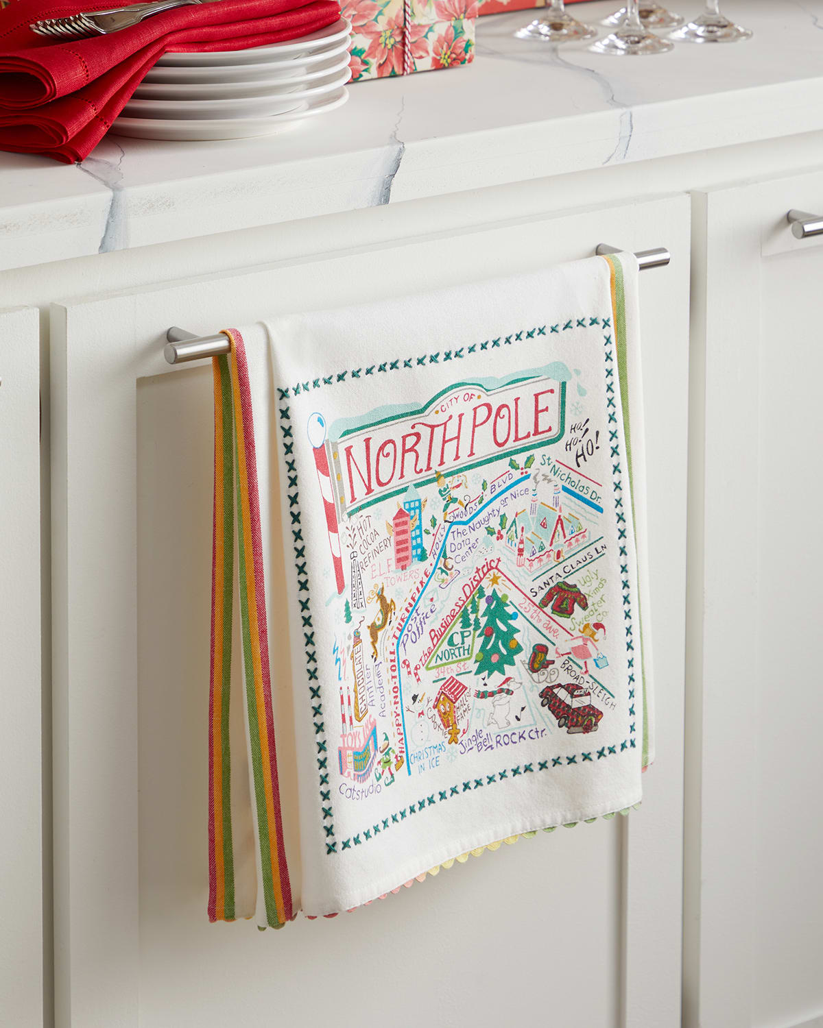 Catstudio New North Pole Dish Towel In Multi