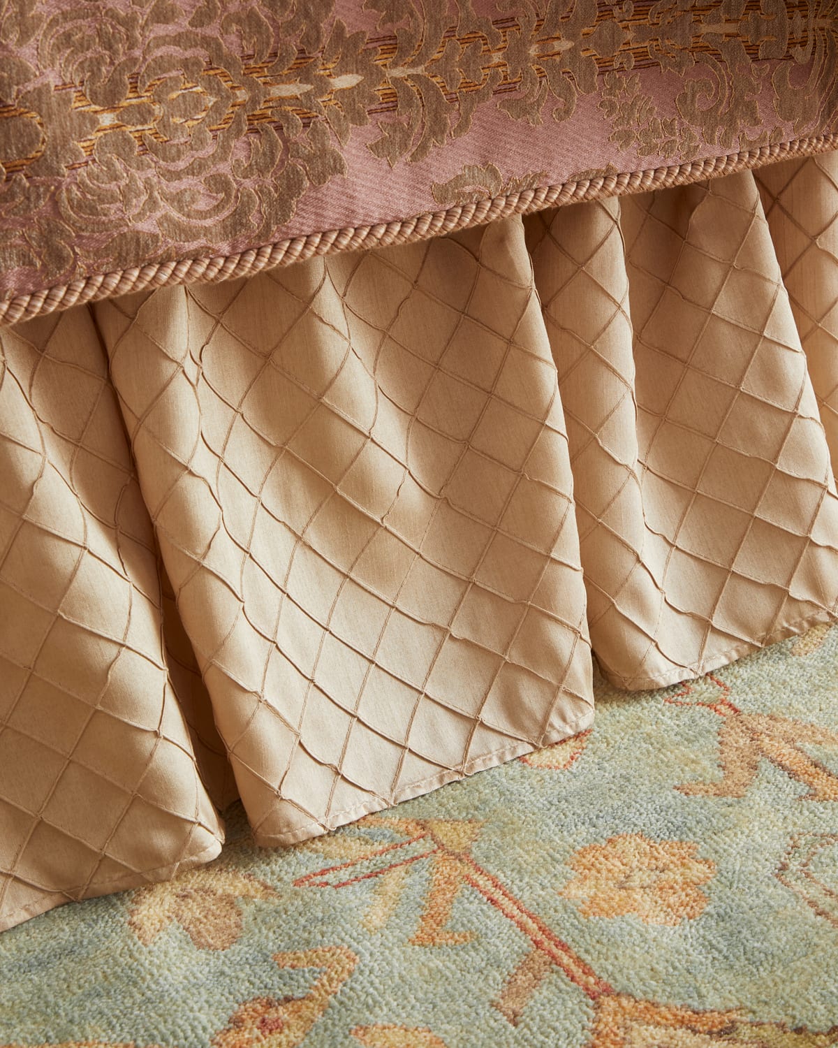 Austin Horn Collection Liselle Dust Skirt, Queen In Almond