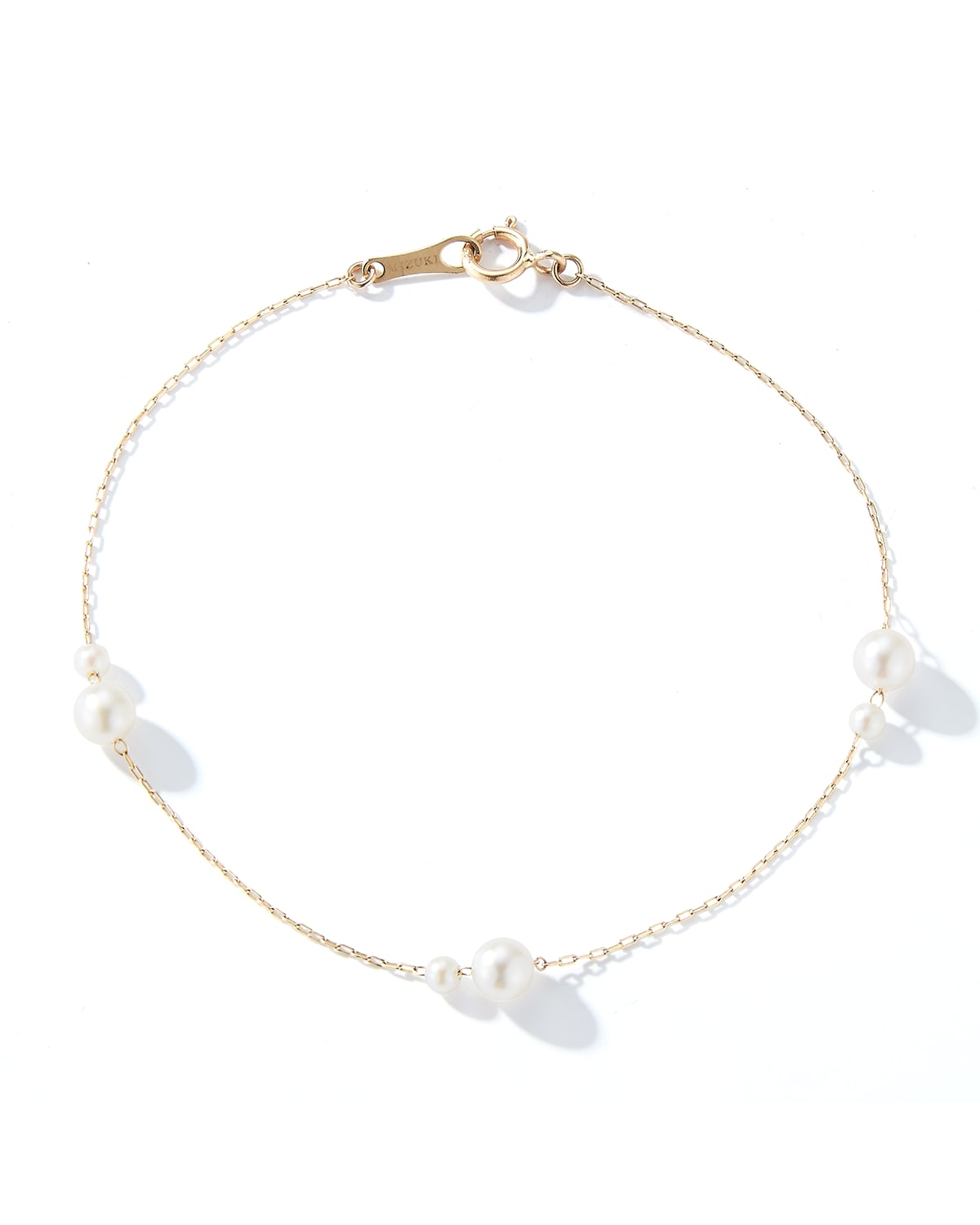14k Gold Akoya Pearl Chain Bracelet