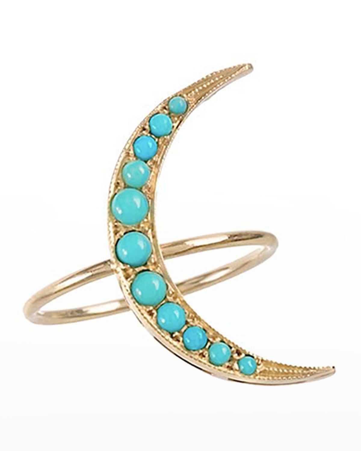 Andrea Fohrman Medium Turquoise Luna Ring, Size 7
