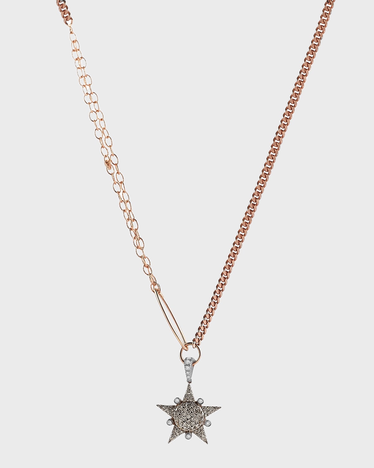 Kismet by Milka Eclectic Champagne and White Diamond Small Star Necklace